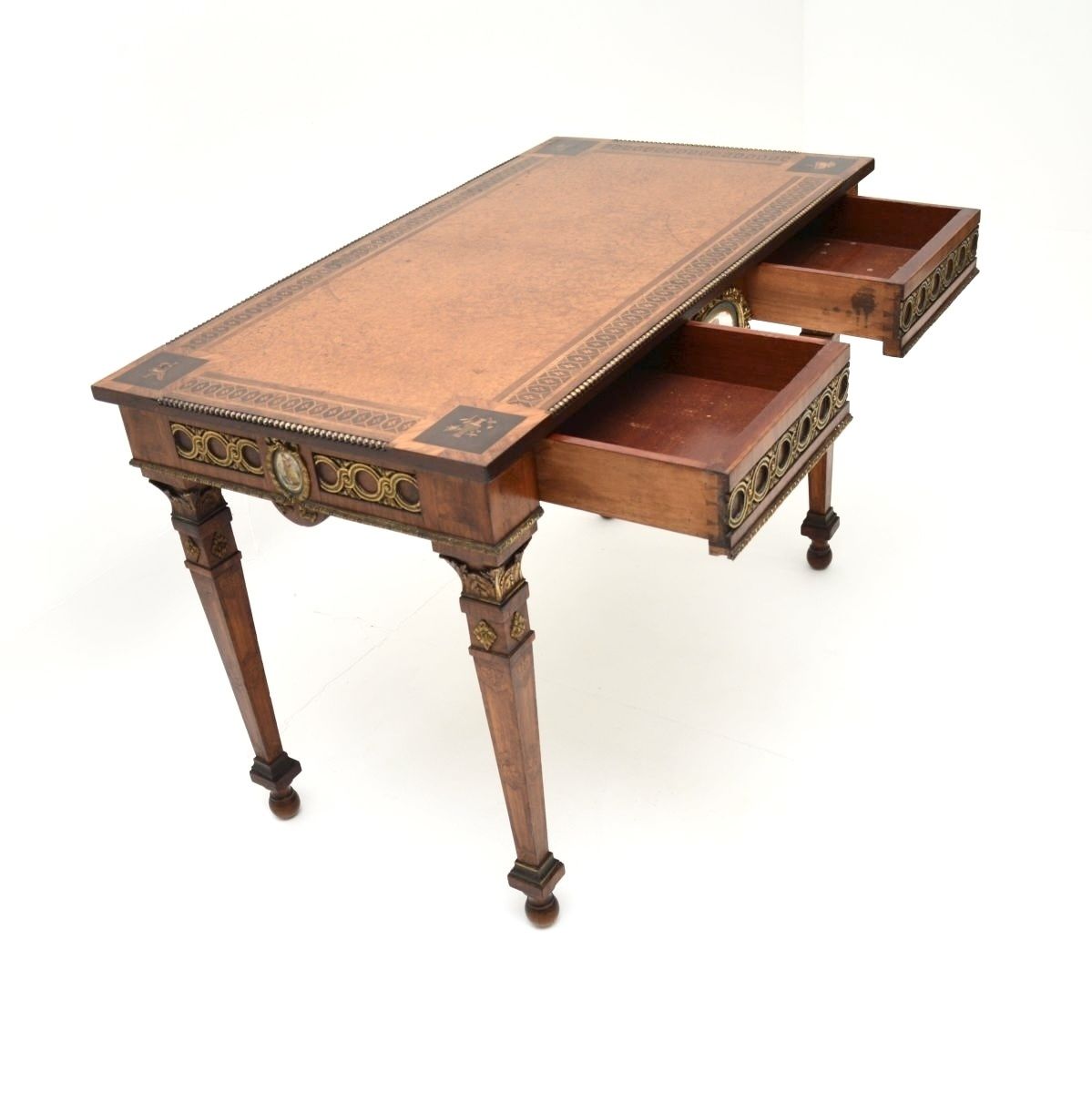 Furniture Antique French Inlaid Walnut Ormolu Mounted Desk / Writing Table photo