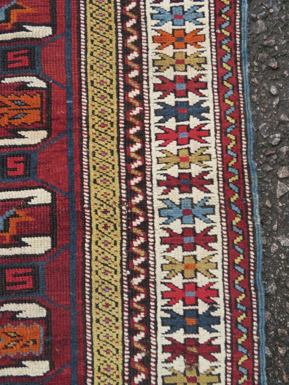 photo furniture Antique Caucasian Karabagh Rug. 210cm X 127cm.