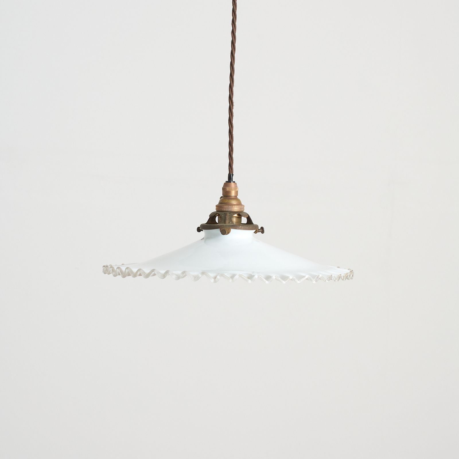 Antique French Coolie Milk Glass Pendant Light – D photo furniture