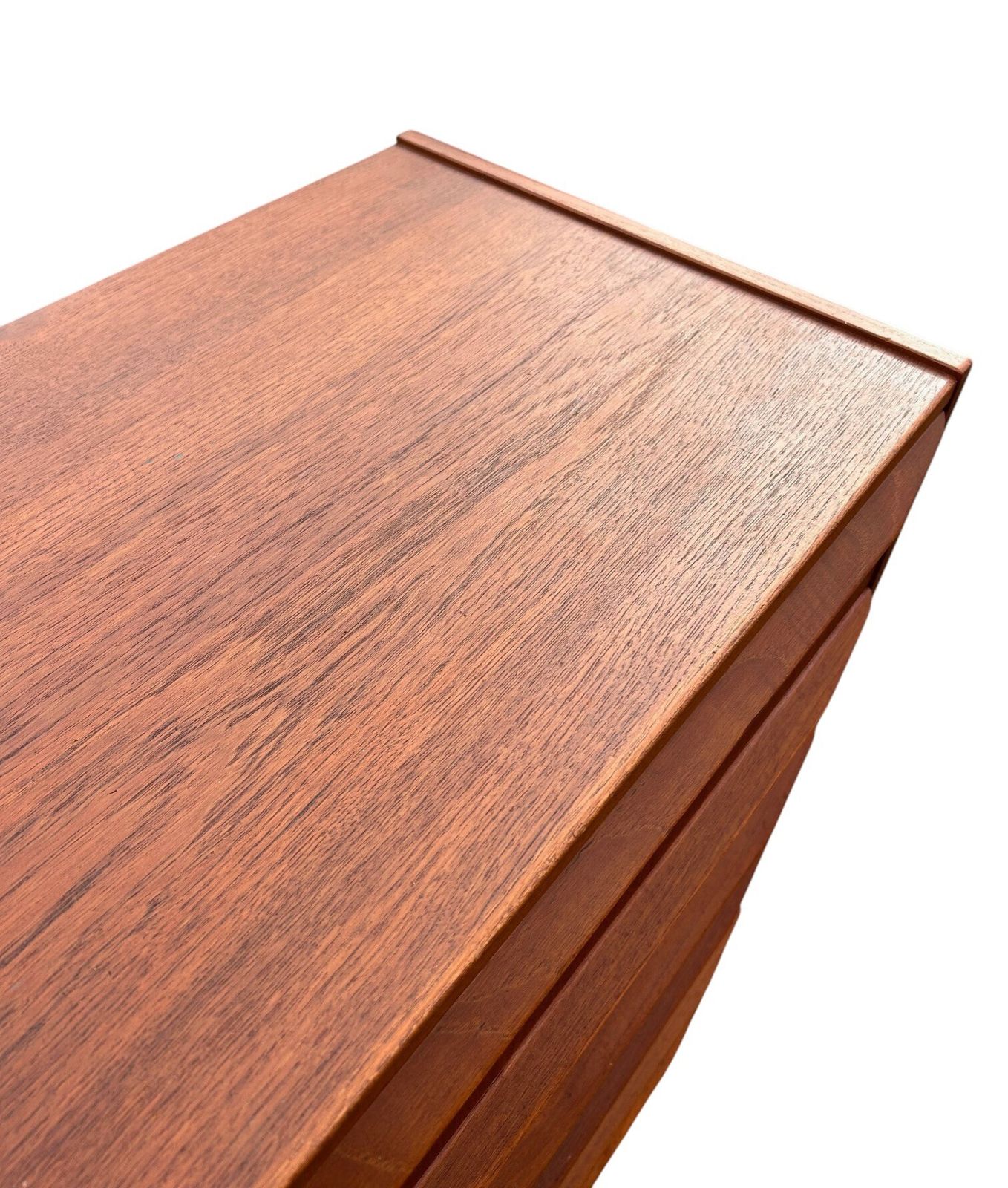 1200.0 Danish Teak Chest Of Drawers Scalloped Handles Mid Century Tallboy 1960s photo