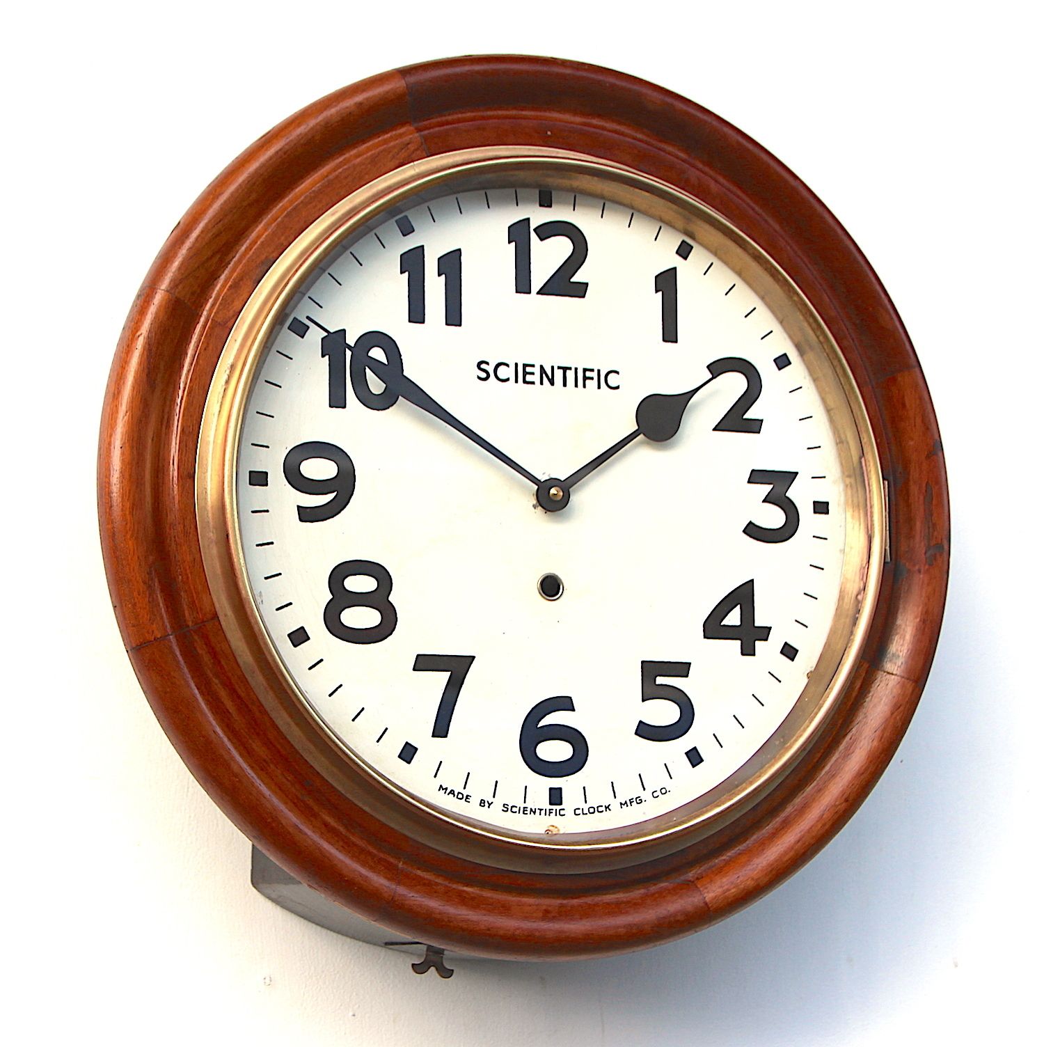 Large 40cm Mahogany Railway Wall Clock Factory. Fully Guaranteed. London Timepiece.