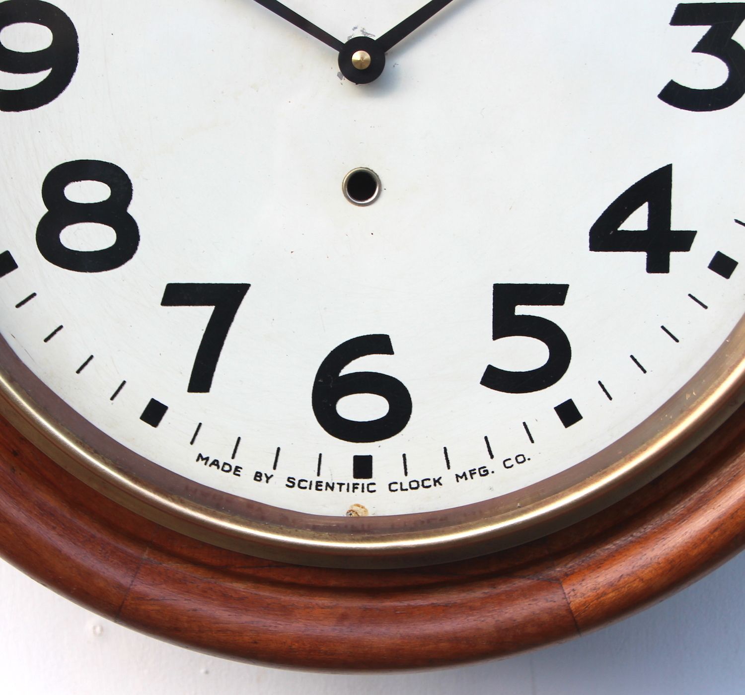 photo vinterior Large 40cm Mahogany Railway Wall Clock Factory. Fully Guaranteed. London Timepiece.