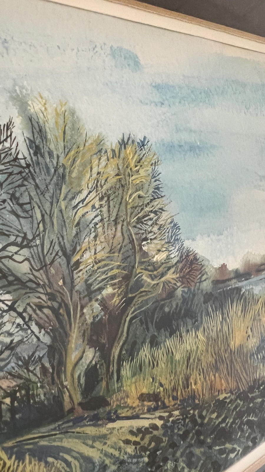 Signed Christine Adams Watercolour Picture Framed & Glazed Riverside Landscape photo 119.0
