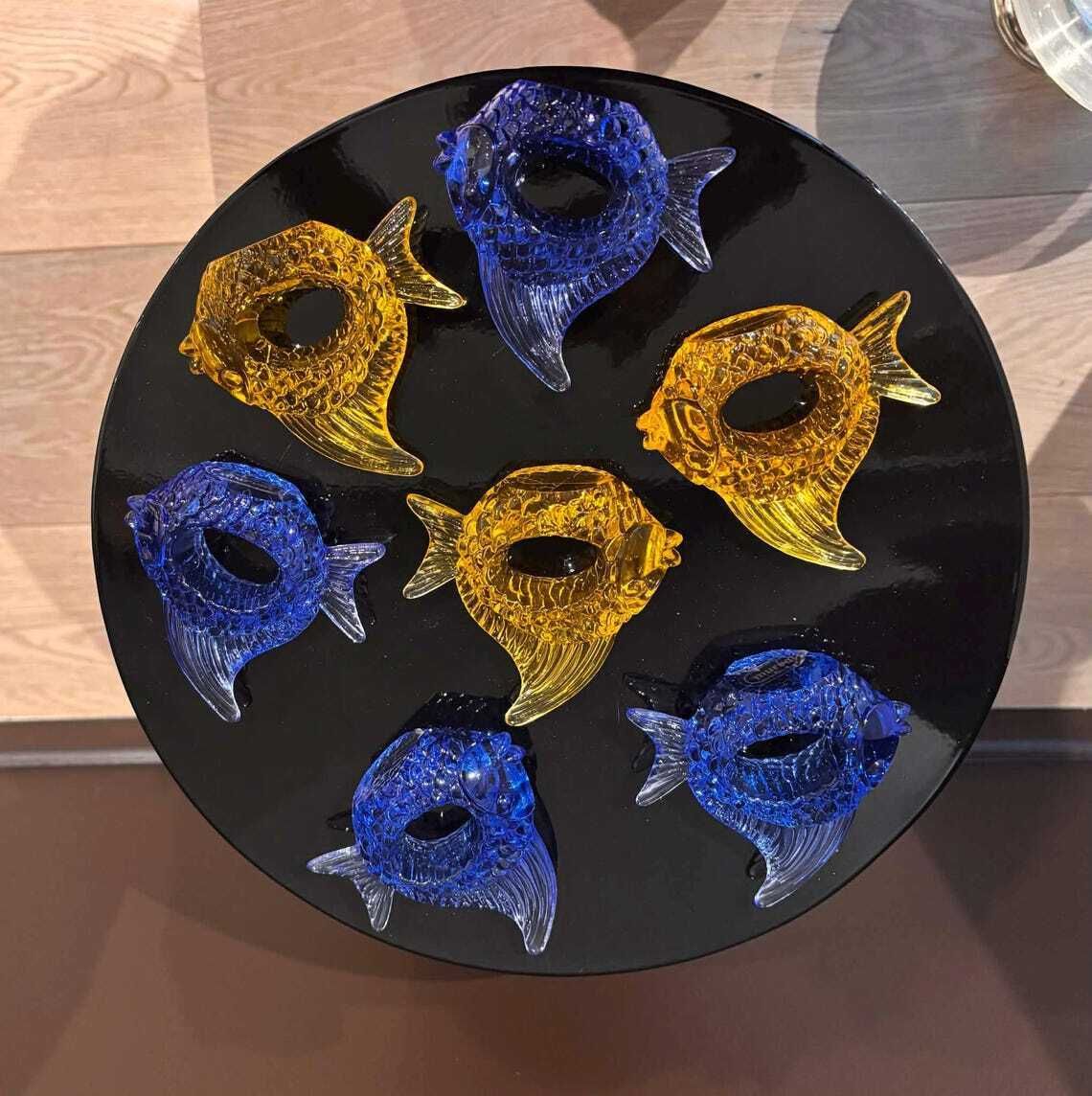 photo for sale Lucite Angel Fish Napkin Rings: Tropical Beach Decor, Set Of 7