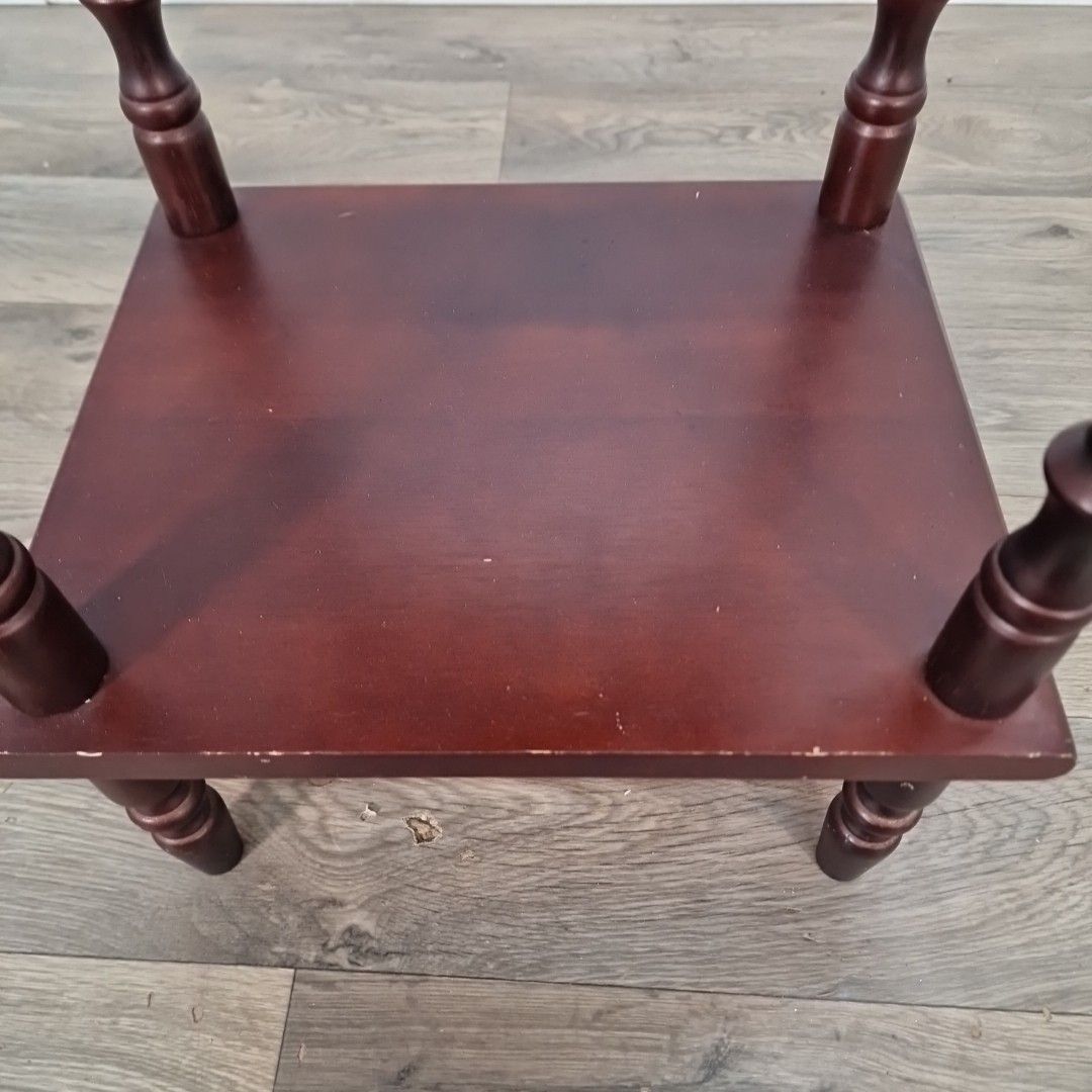 Vintage Telephone Side Table Tray Top Turned Wooden Whatnot Shelves Retro photo buy