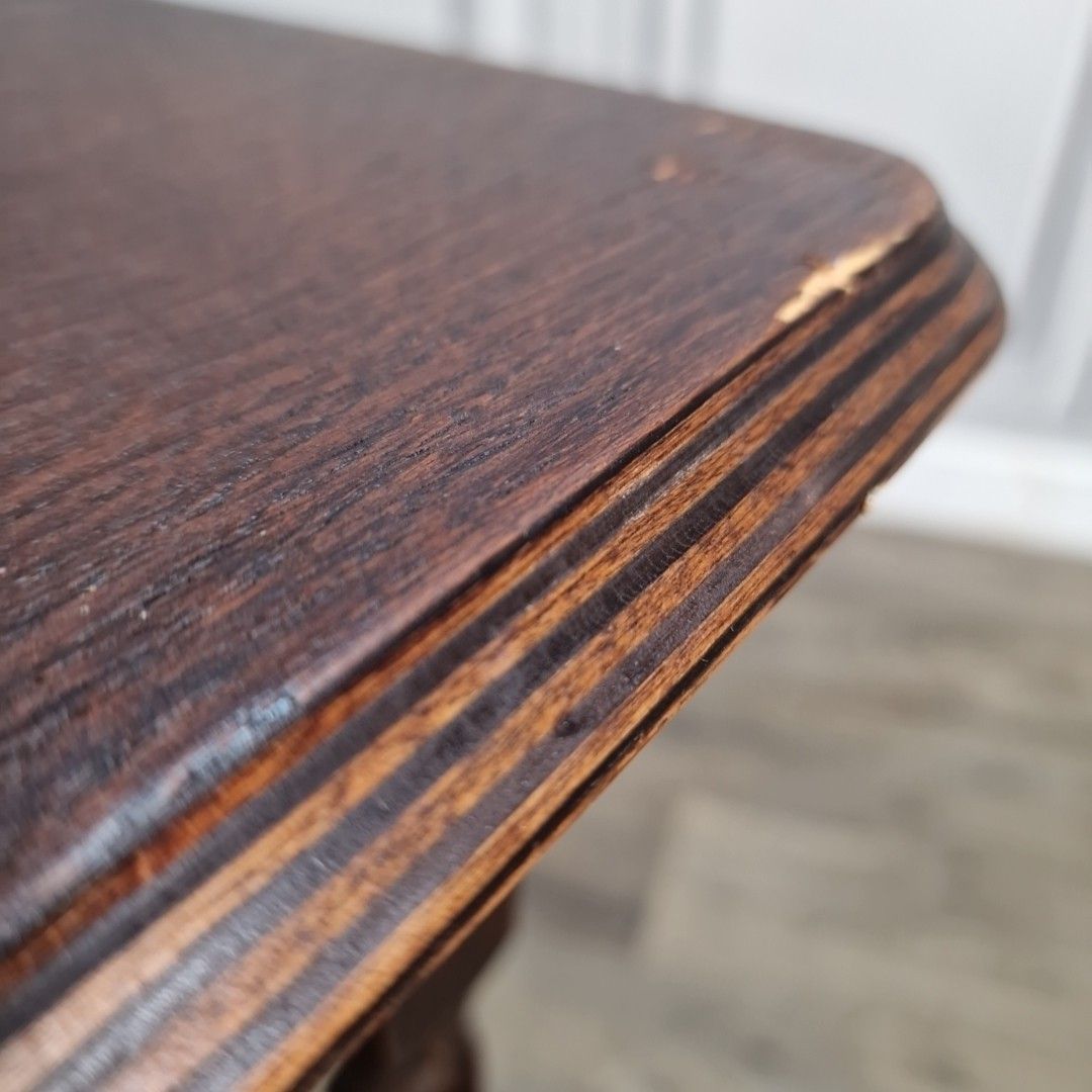 photo buy Antique Oak Hall Table Vintage Wooden Barley Twist Occasional 2 Tier Lamp