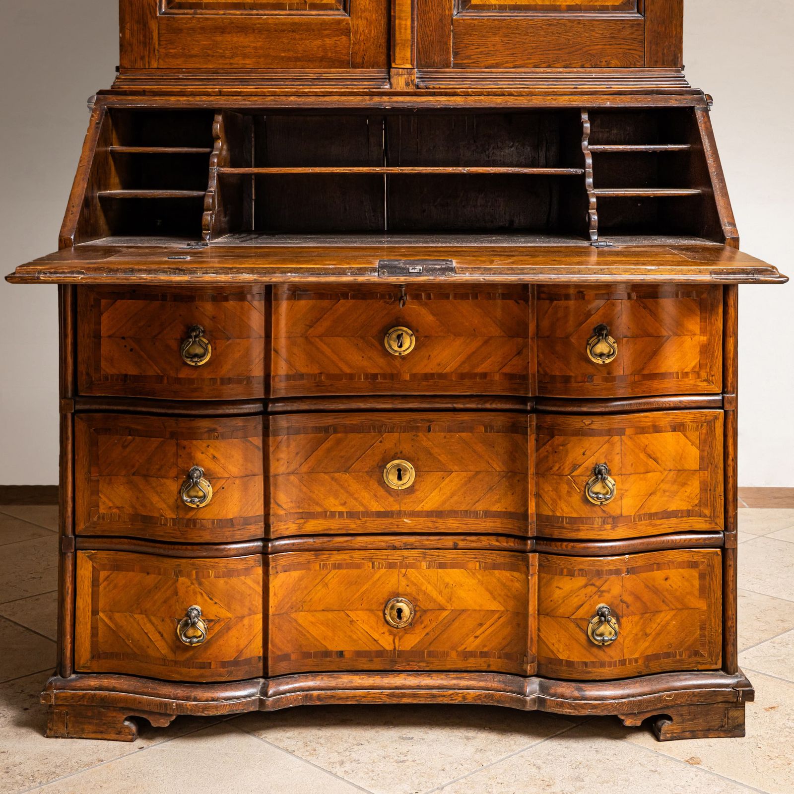 Baroque Slant Front Secretary Desk, Mid 18th Century photo for sale