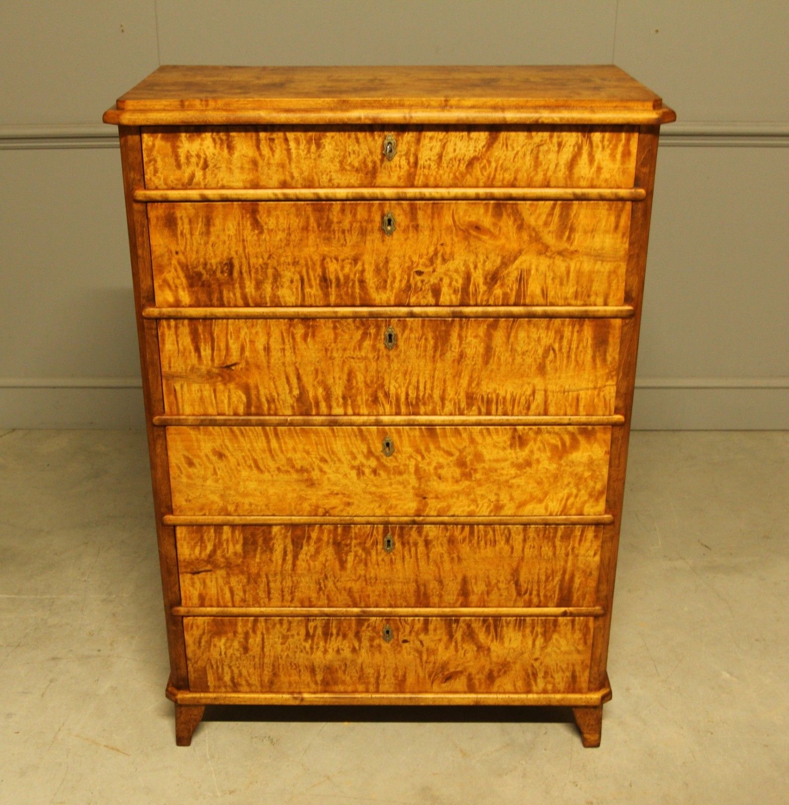 An Early 20th‑Century Swedish Birch Tall Chest Of Drawers photo Furniture