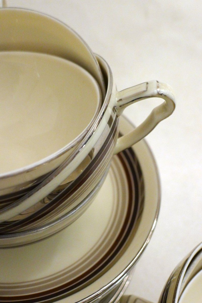 Home Decor Art Deco Coffee Service In Porcelain From Rgk, Czech, 1930s photo