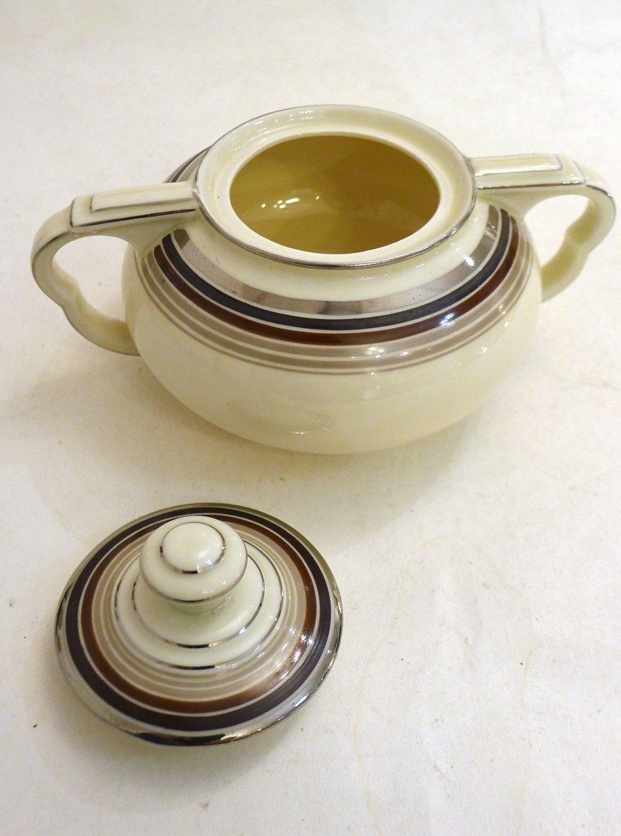 photo vintage Art Deco Coffee Service In Porcelain From Rgk, Czech, 1930s