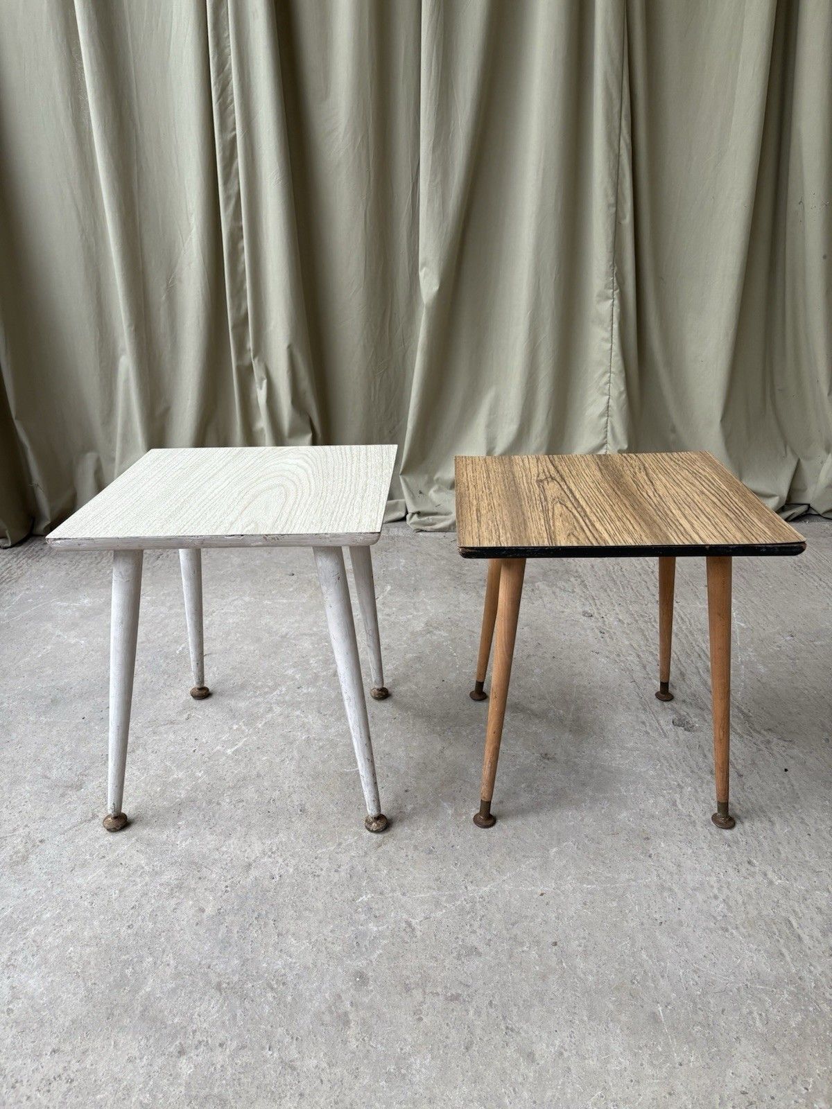 Vtg Mid Century Set Of 2 Side Coffee Bedside Tables Scandi Danish Retro R1089 photo vinterior