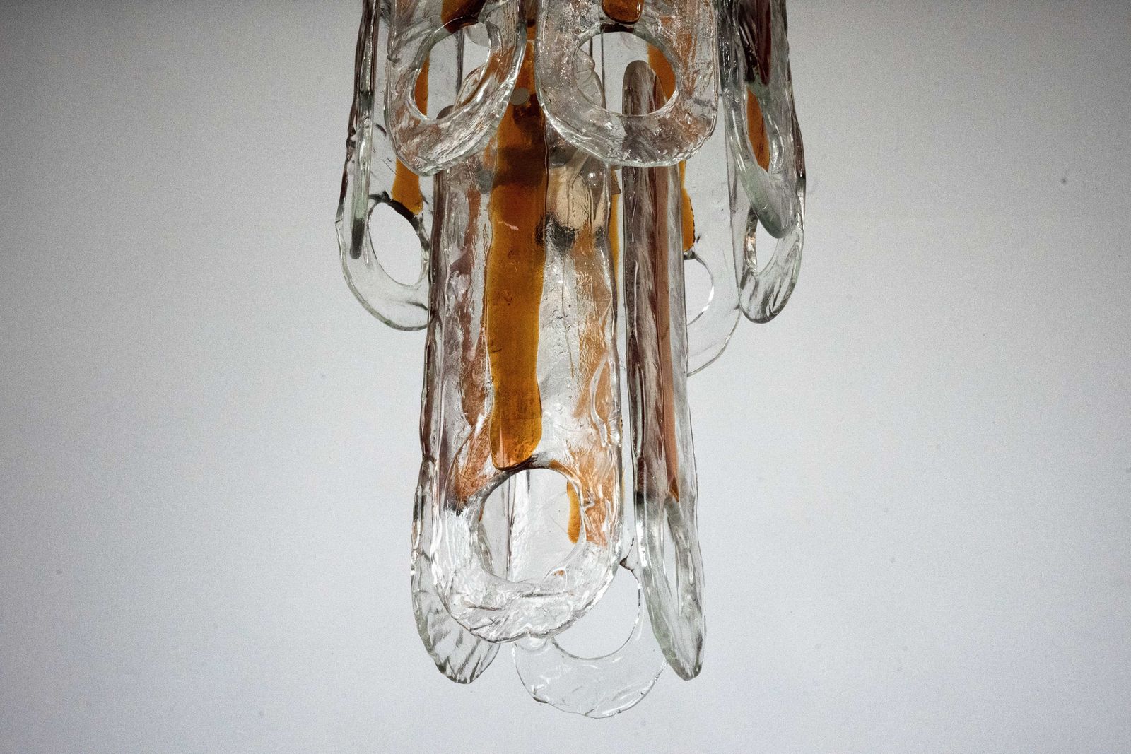 Italian Vintage Murano Glass Chandelier By Mazzega, Model Occhio. Italy 1970s photo Lighting