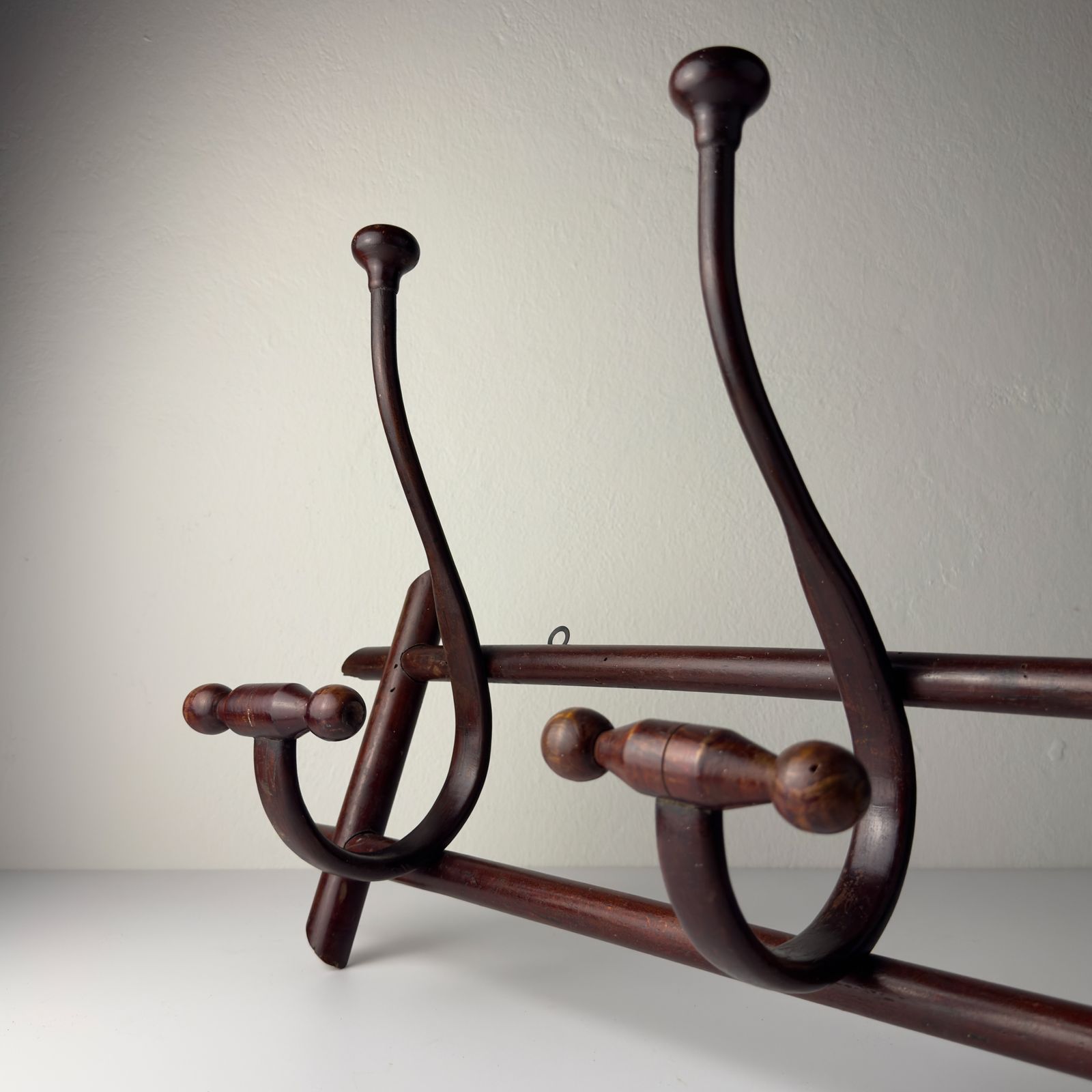 Antique Wooden Coat Rack, Italy 1930s photo vintage