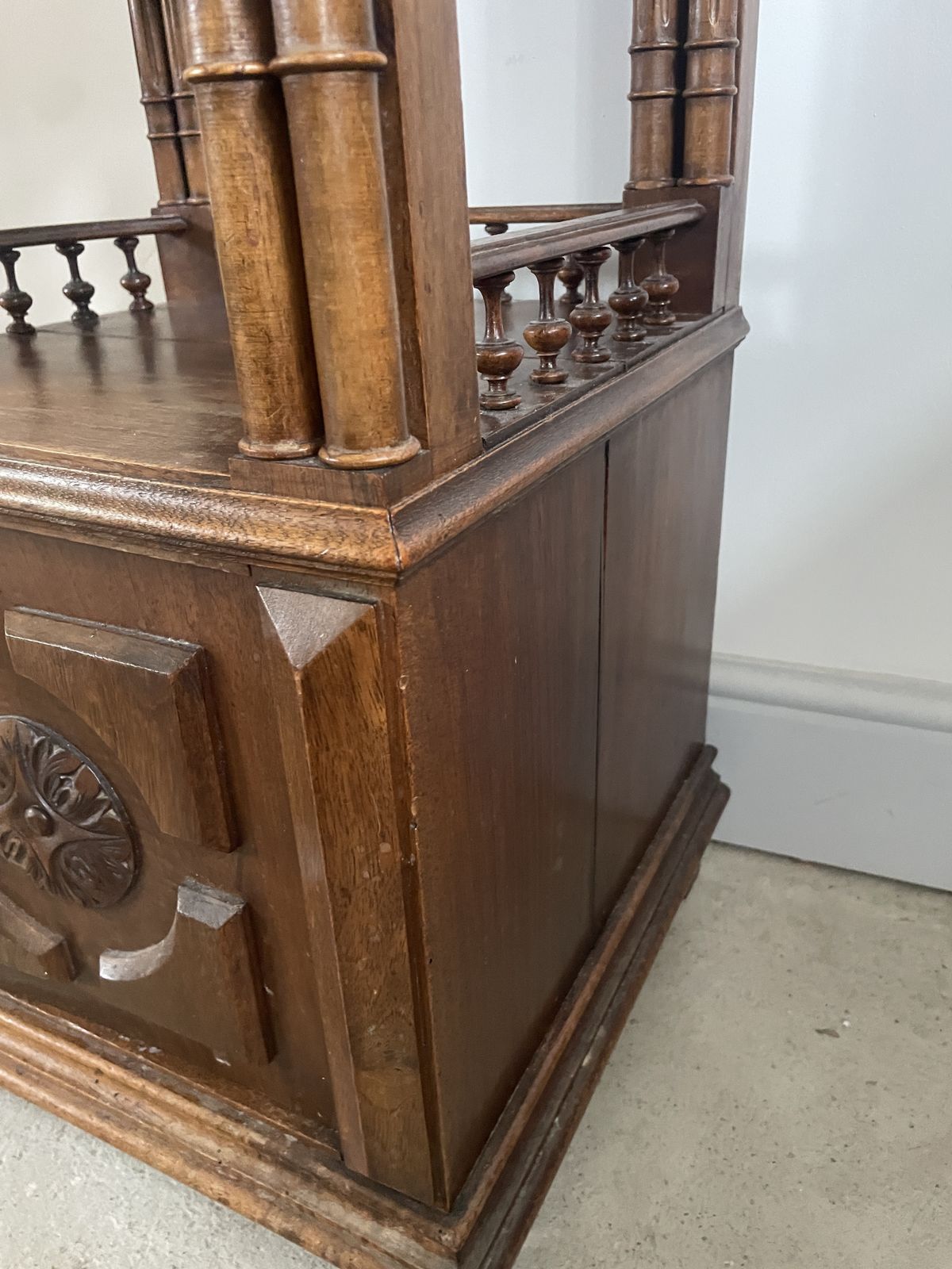 An Antique French Walnut Marble Topped Bedside Cabinet photo Furniture
