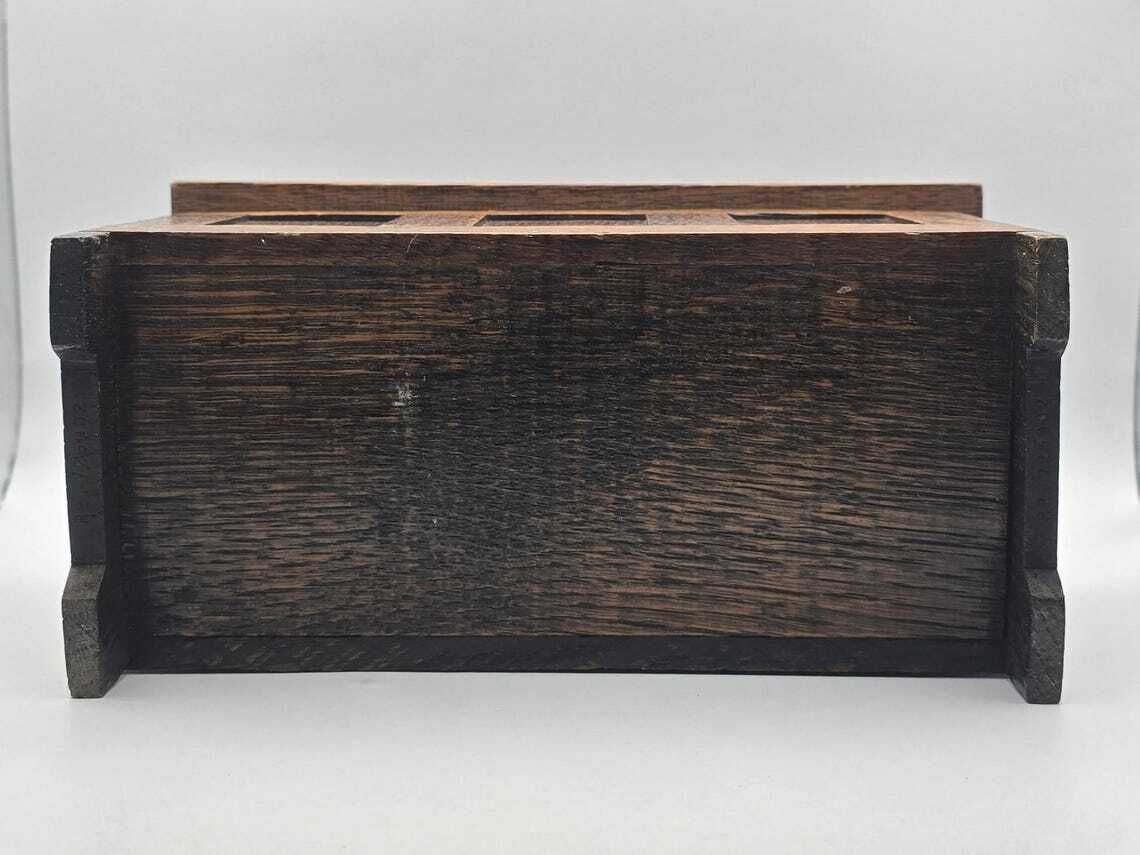 Vintage Oak Wooden Chest   Mini Blanket Box   Paneled Box photo vintage