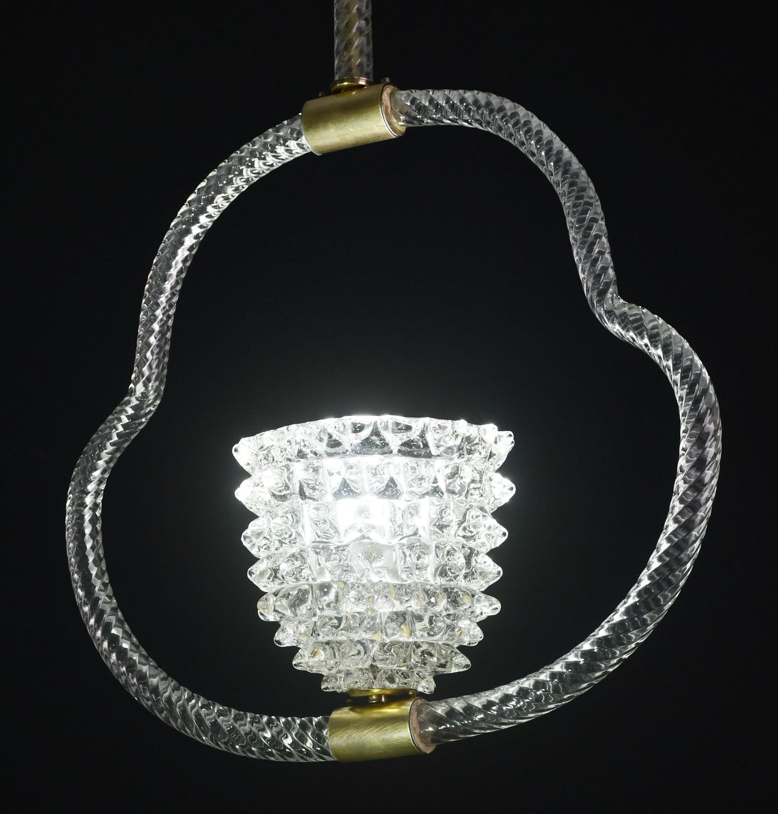 Extraordinary Clear Rostrato Murano Glass Chandelier By Barovier & Toso, 1940s photo for sale