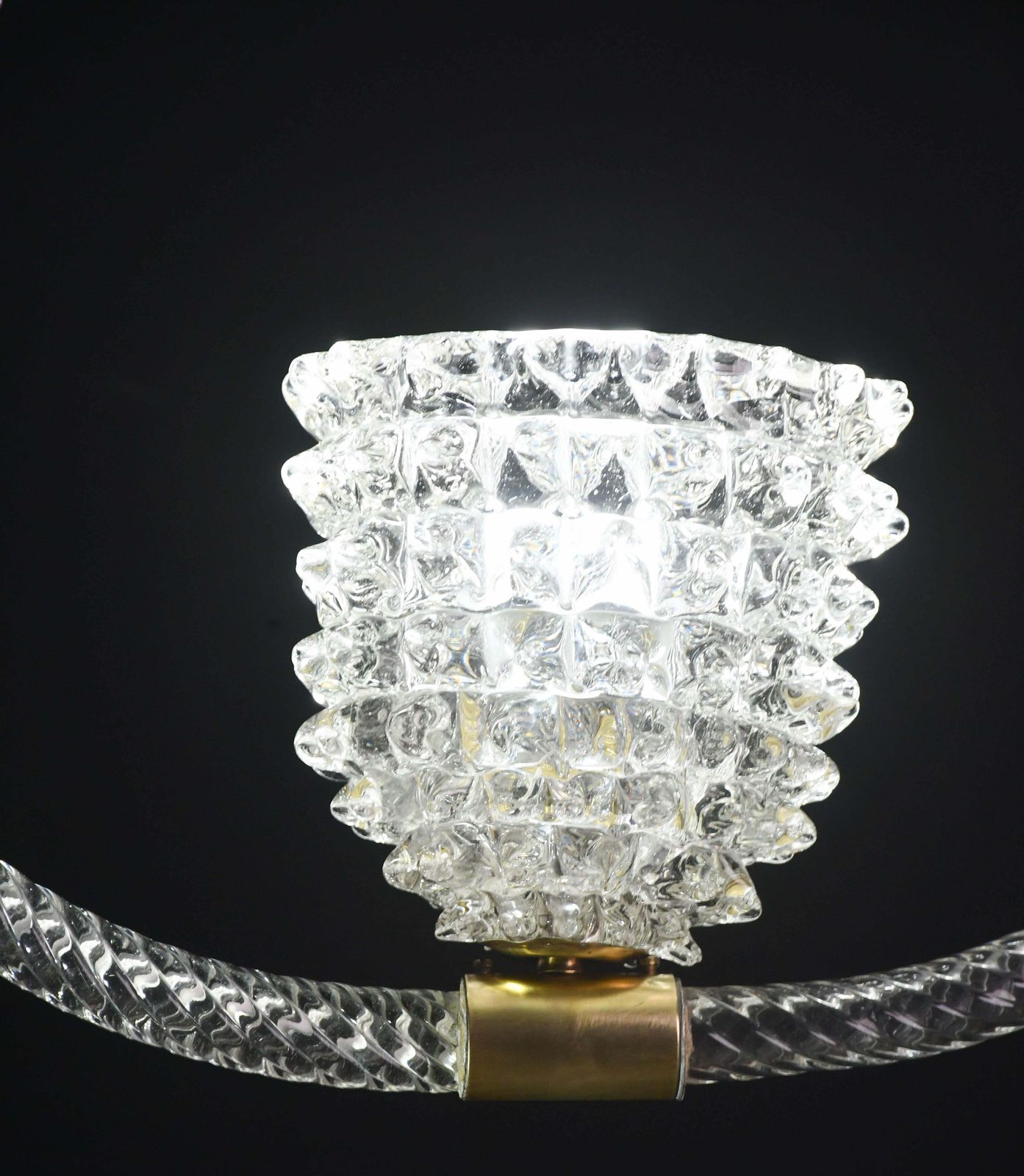 photo for sale Extraordinary Clear Rostrato Murano Glass Chandelier By Barovier & Toso, 1940s