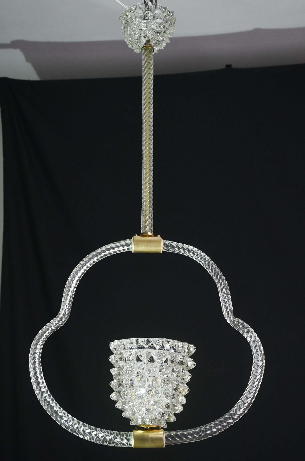 Lighting Extraordinary Clear Rostrato Murano Glass Chandelier By Barovier & Toso, 1940s photo