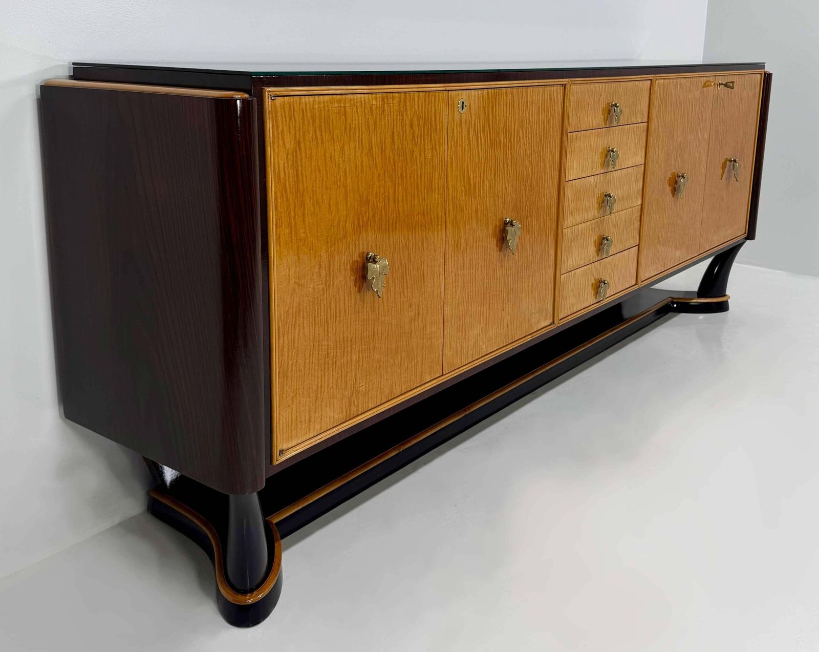 Italian Art Deco Sideboard Attributed To Osvaldo Borsani In Maple, Late 1940s photo Furniture