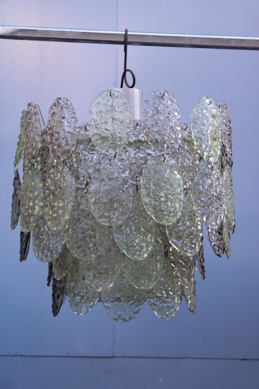 photo furniture Vetrerie Gino Vistosi Murano 1960s Round Chandelier Green Color