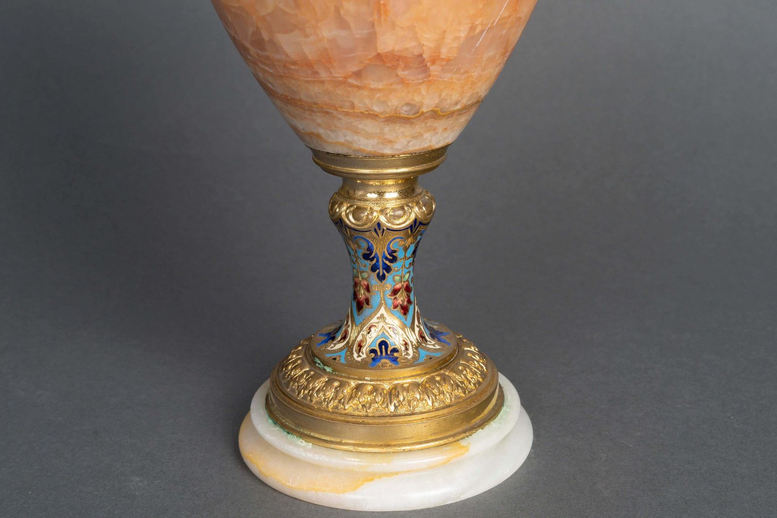 Enameled Gilt Bronze And Onyx Vase Or Centerpiece, 19th Century. photo Home Decor