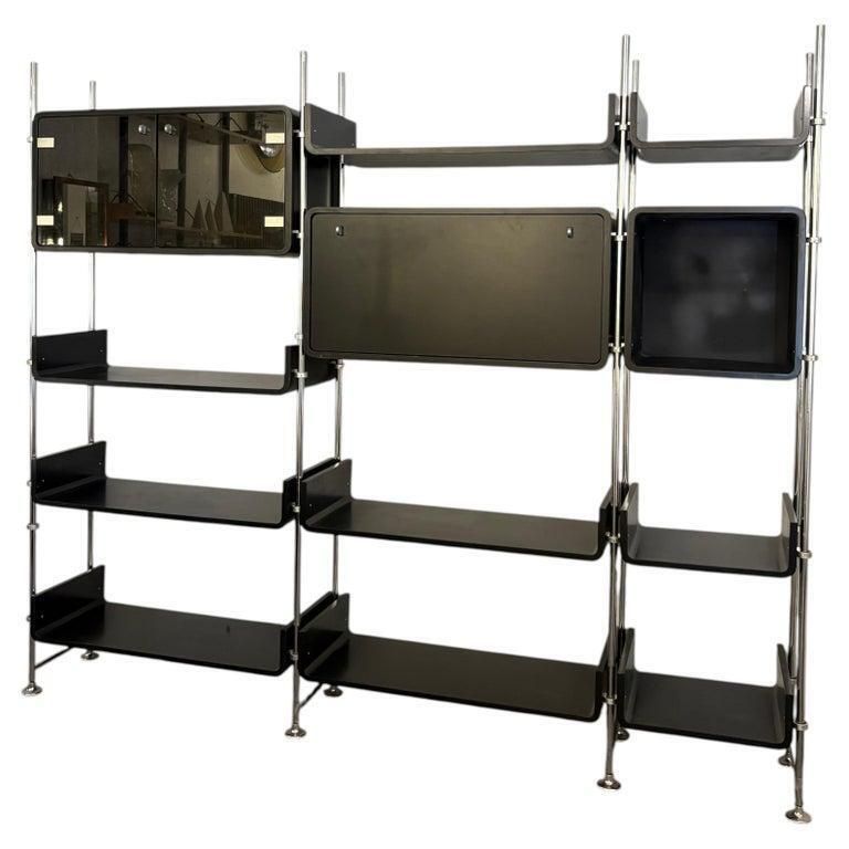 photo furniture Modular Wall Unit By Michel Ducaroy, Lacquered Wood And Steel, France, 1970s
