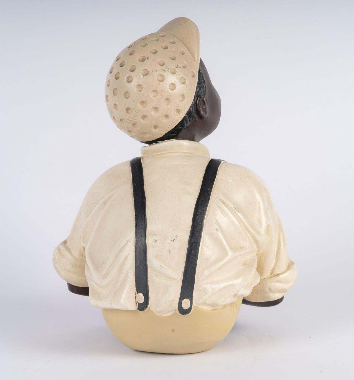 Painted Plaster Sculpture Of A Child Playing, 20th Century. photo Art