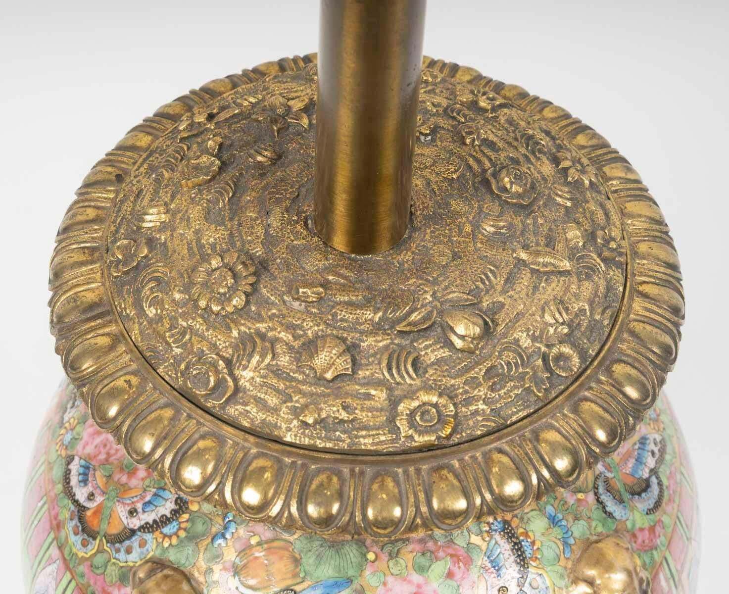 Large Table Lamp In Satsuma Porcelain And Gilt Bronze, 19th Century. photo 3641.0