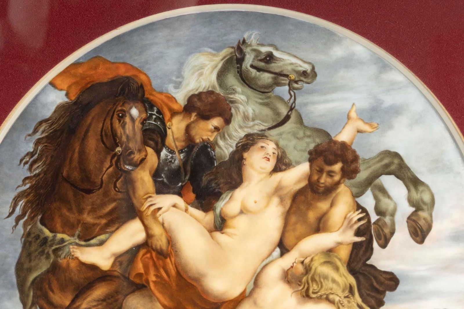 Round Shaped Plaque In Sèvres Porcelain, 19th Century, Signed P.Gauches. photo Art