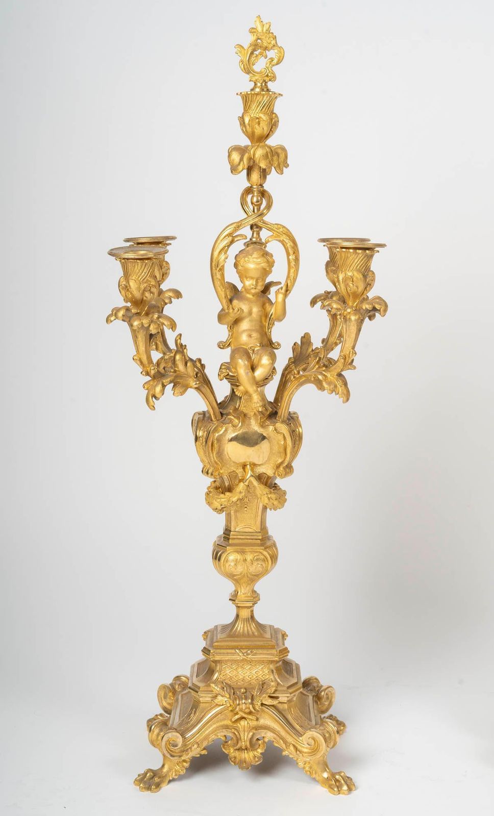 Gilded Bronze Mantel Set, Louis XV Style, Napoleon III Period. photo furniture