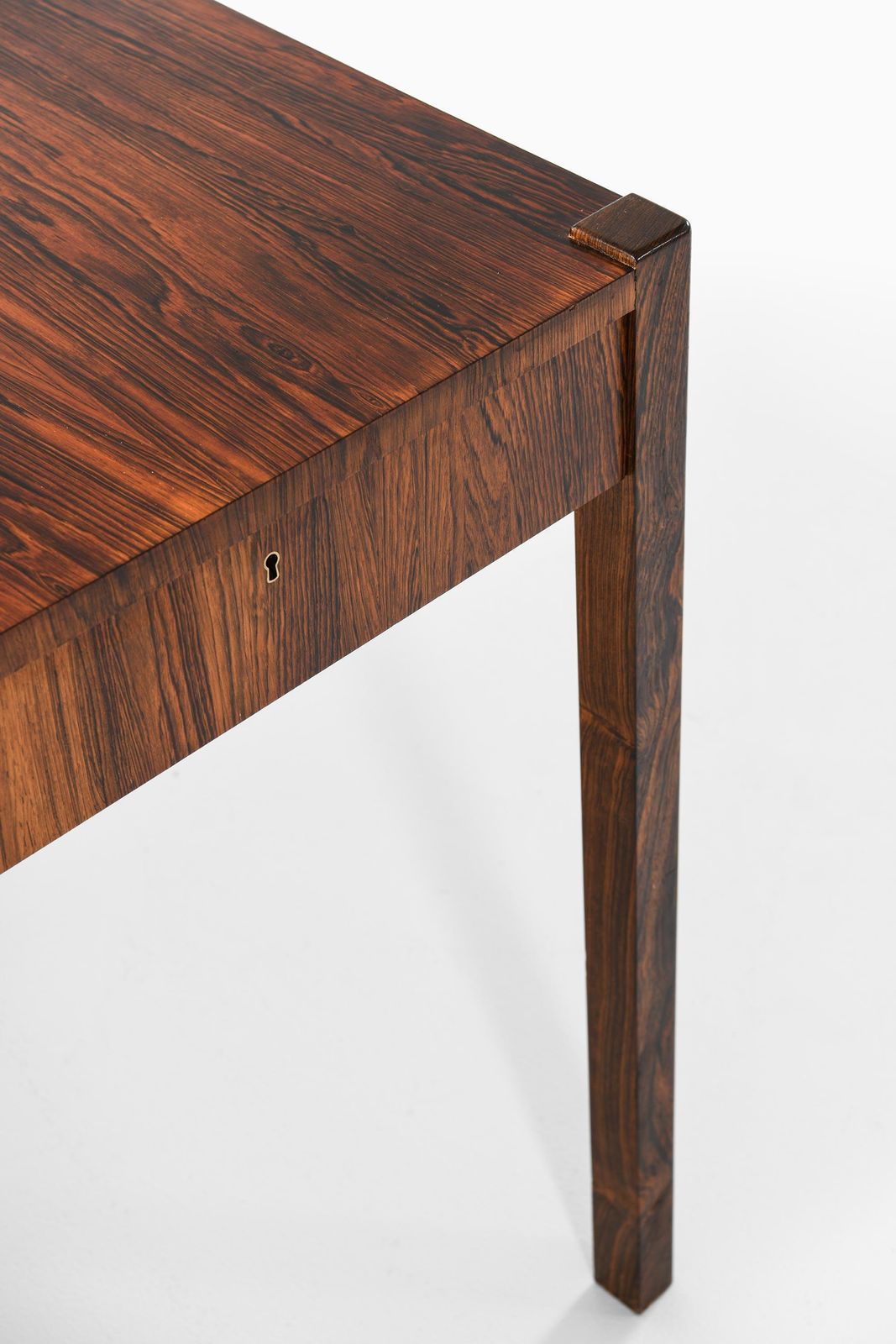 Rare Desk Or Library Table In Brass And Rosewood , 1950s photo 8318.0