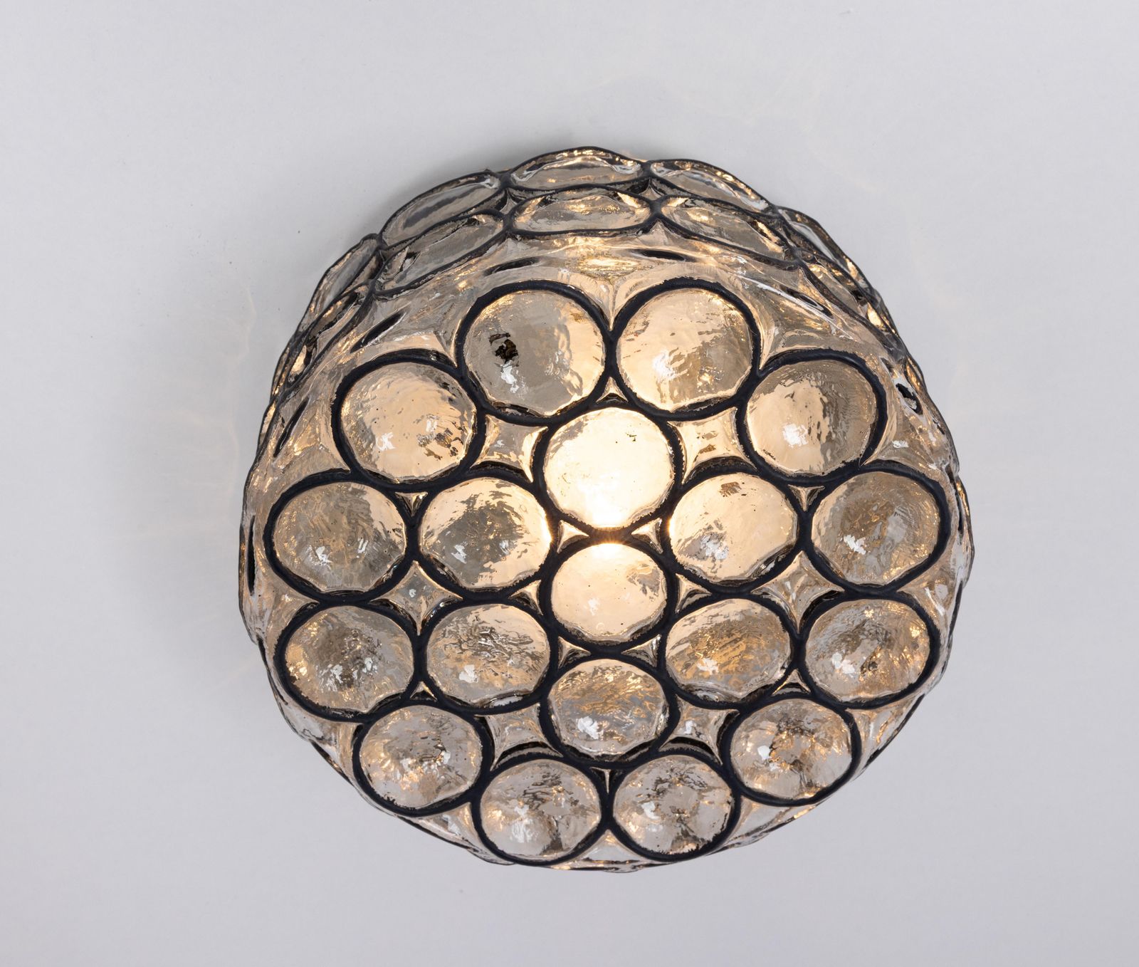 Lighting 1 Of 5 Iron And Glass Wall Or Ceiling Lights By Limburg, Germany, 1960s photo