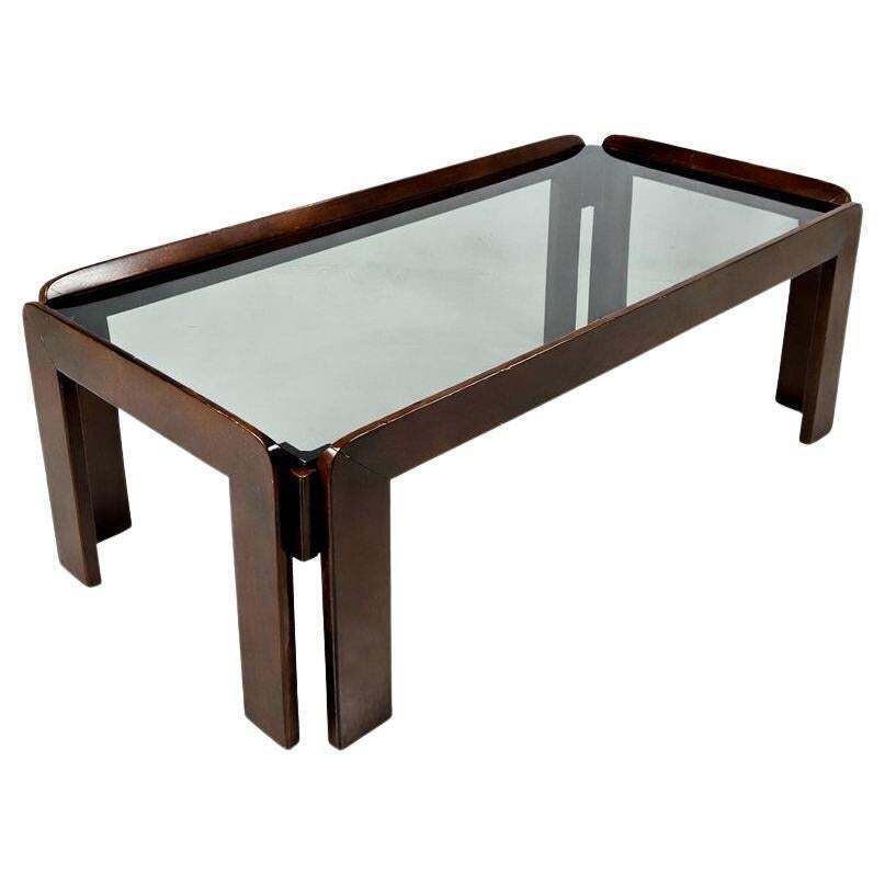Midcentury Coffee Table By Afra & Tobia Scarpa, Solid Wood & Glass
