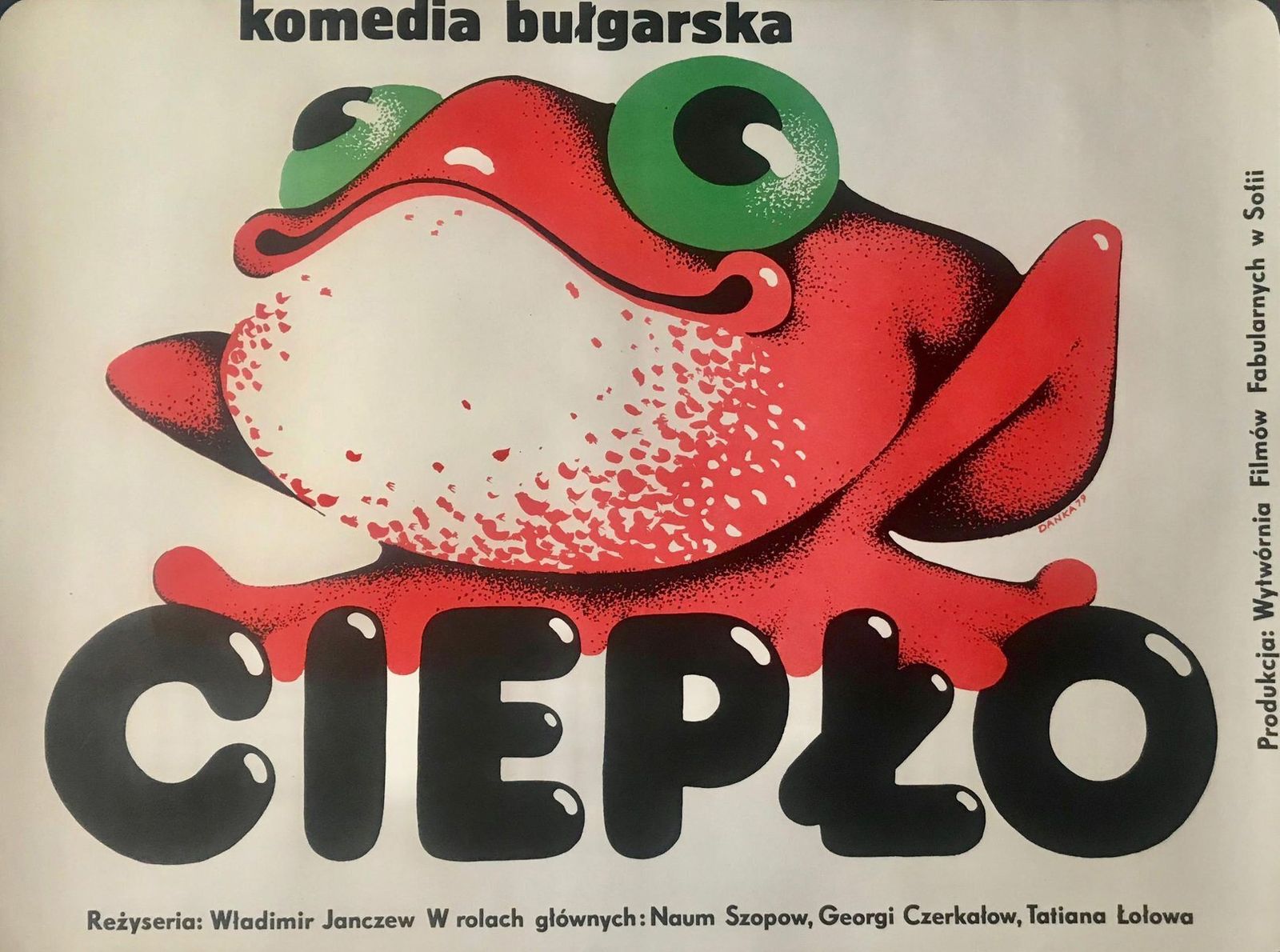 Polish Movie Poster Ciepło (Frog) By Danuta Bagińska Andrejew, 1979