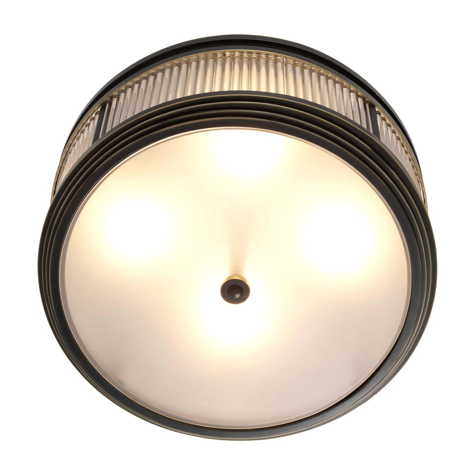 Ceiling Lamp With Wronze Highlight Finish, Clear And Frosted Glass photo 1460.0