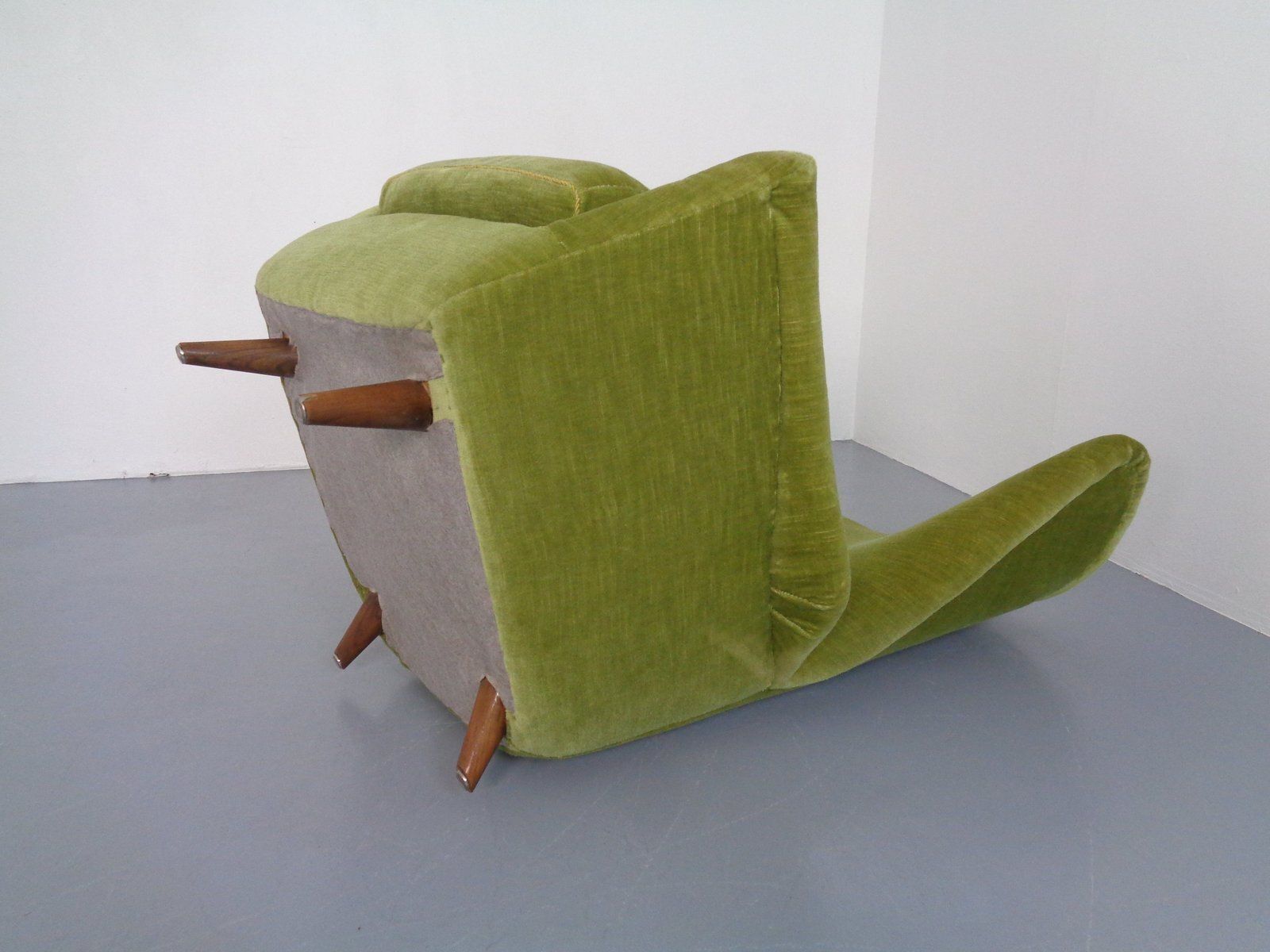 Italian Mohair Wingback Chair, 1950s photo vintage