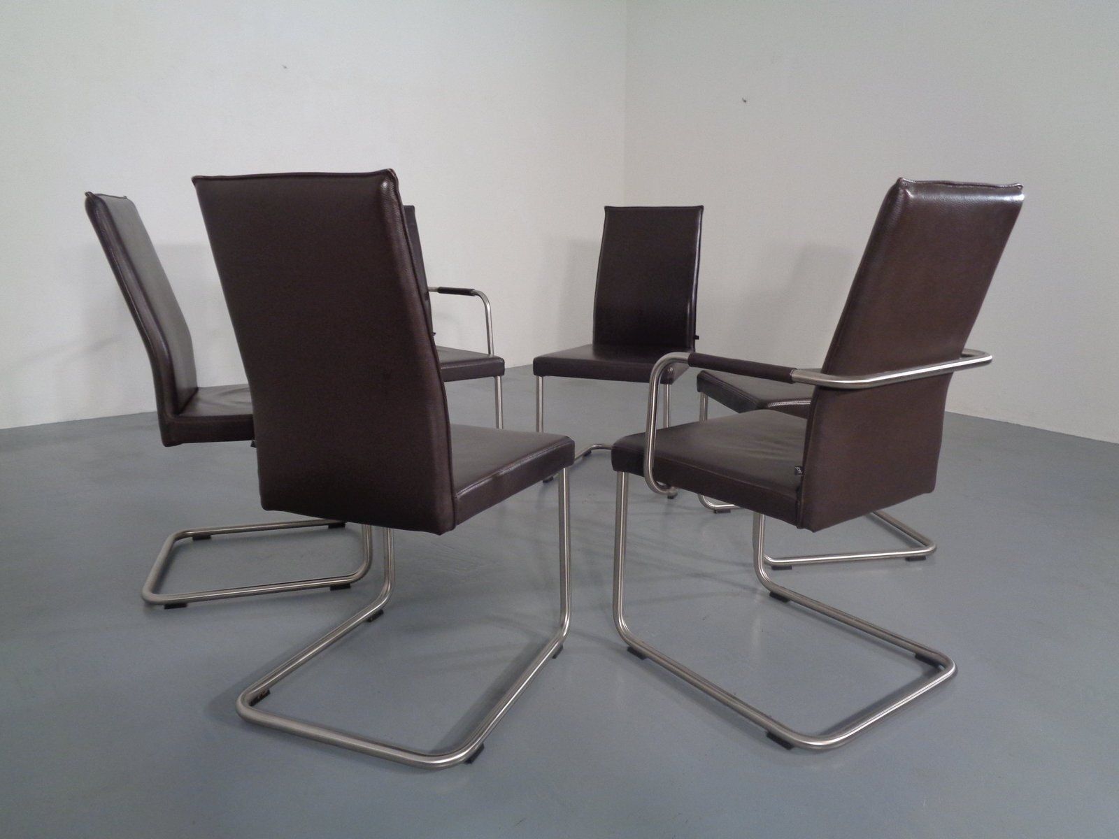 Leather Cantilever Dining Chairs By Karl Friedrich Förster For Kff, 1990s, Set Of 6 photo furniture