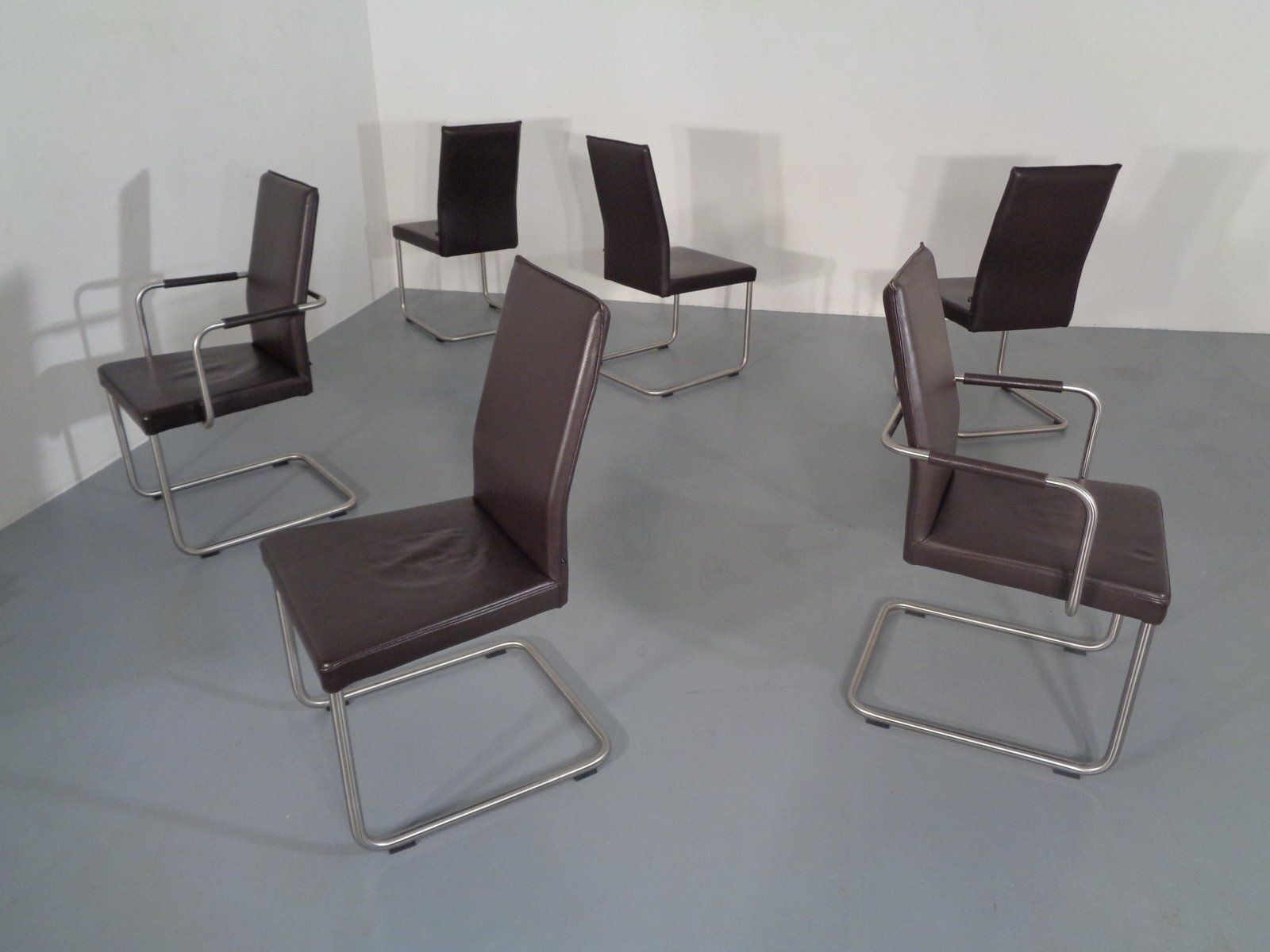 Leather Cantilever Dining Chairs By Karl Friedrich Förster For Kff, 1990s, Set Of 6 photo buy