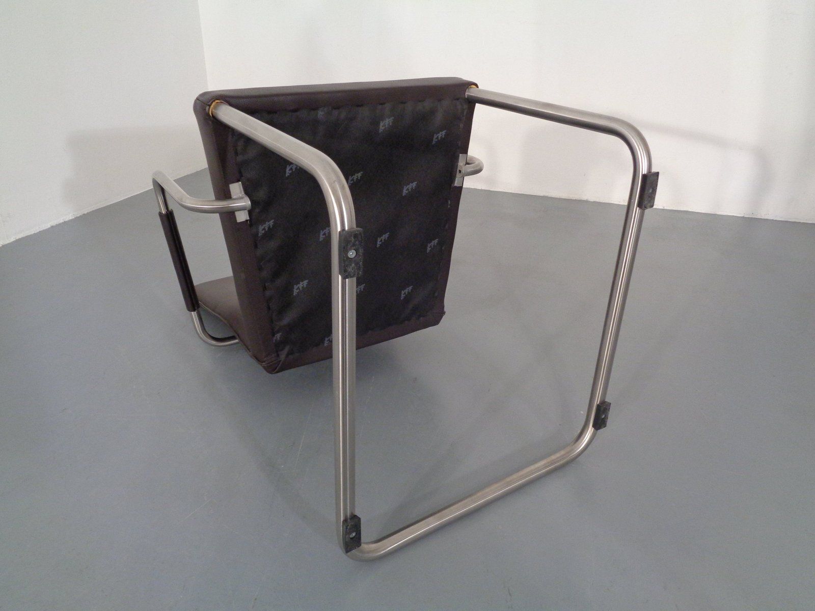 photo for sale Leather Cantilever Dining Chairs By Karl Friedrich Förster For Kff, 1990s, Set Of 6