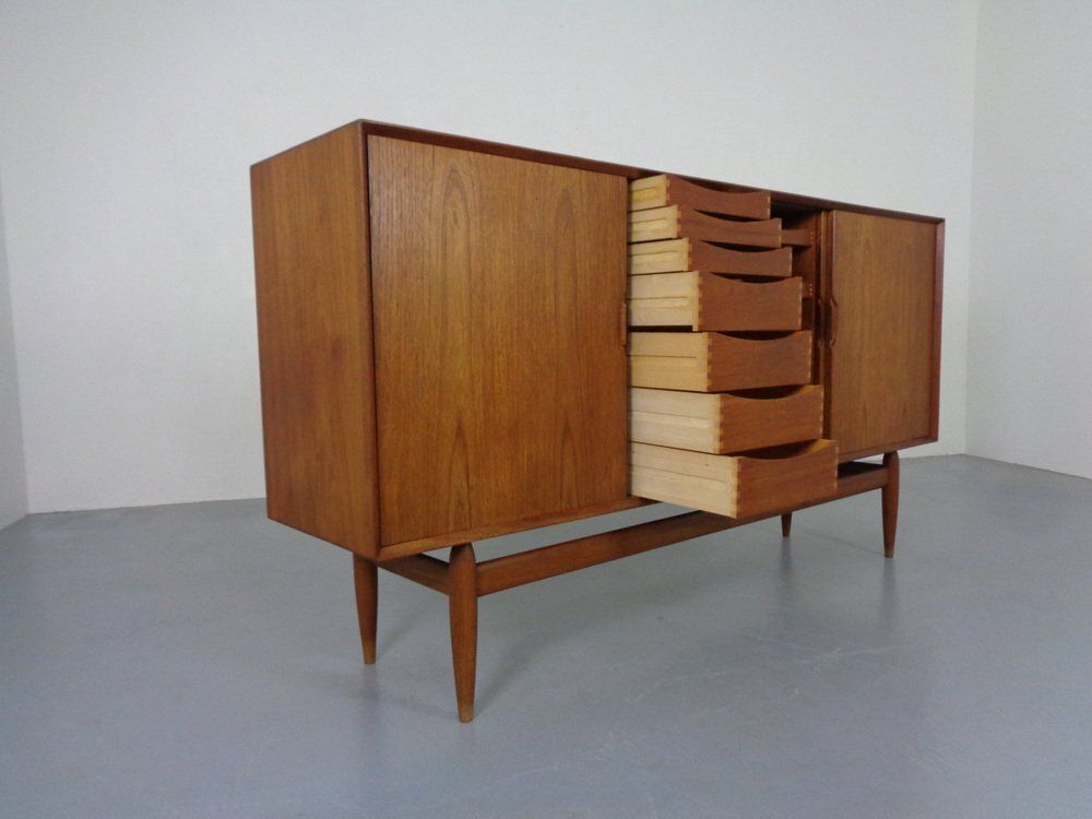 Large Teak Sideboard By Henry Rosengren Hansen For Brande Møbelindustri, Denmark, 1950s photo buy