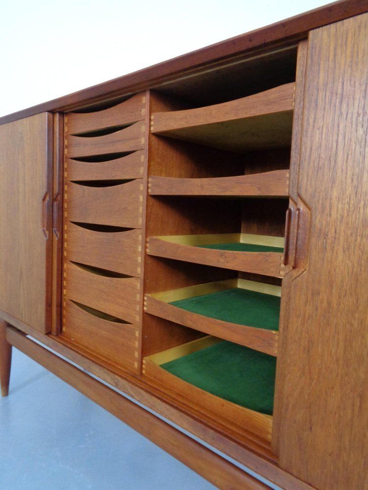 2860.0 Large Teak Sideboard By Henry Rosengren Hansen For Brande Møbelindustri, Denmark, 1950s photo