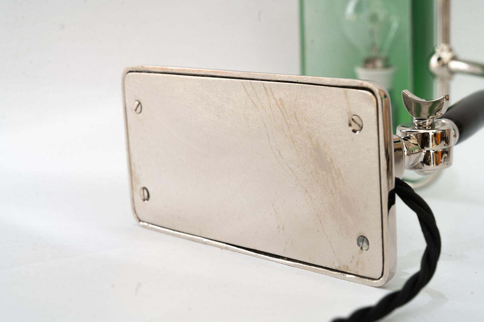 photo for sale Art Deco Banker Lamp With Green Glass Shade Vienna Around 1920s