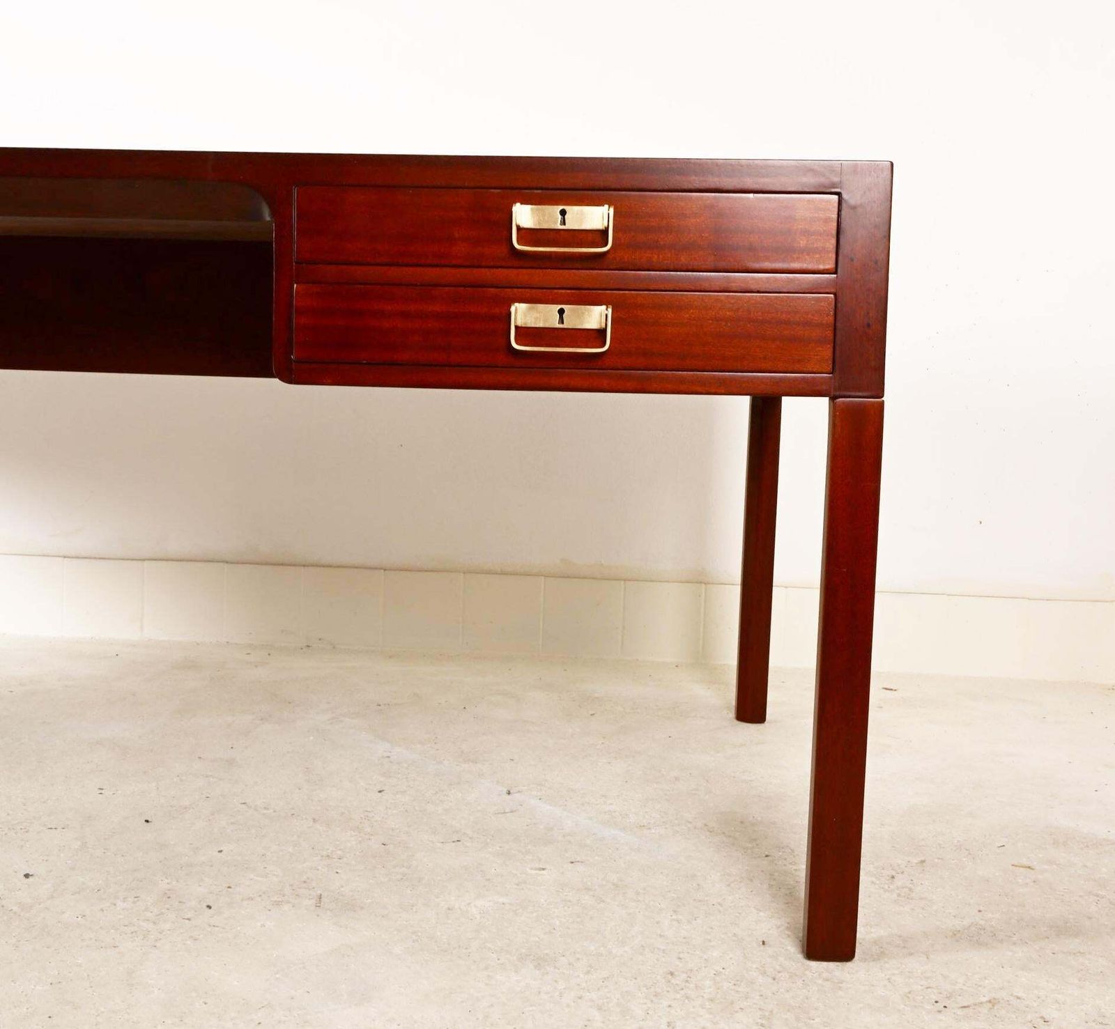 Large Danish Mahogany Desk By Bernt Petersen & Rud Rasmussen, 1960s photo vinterior
