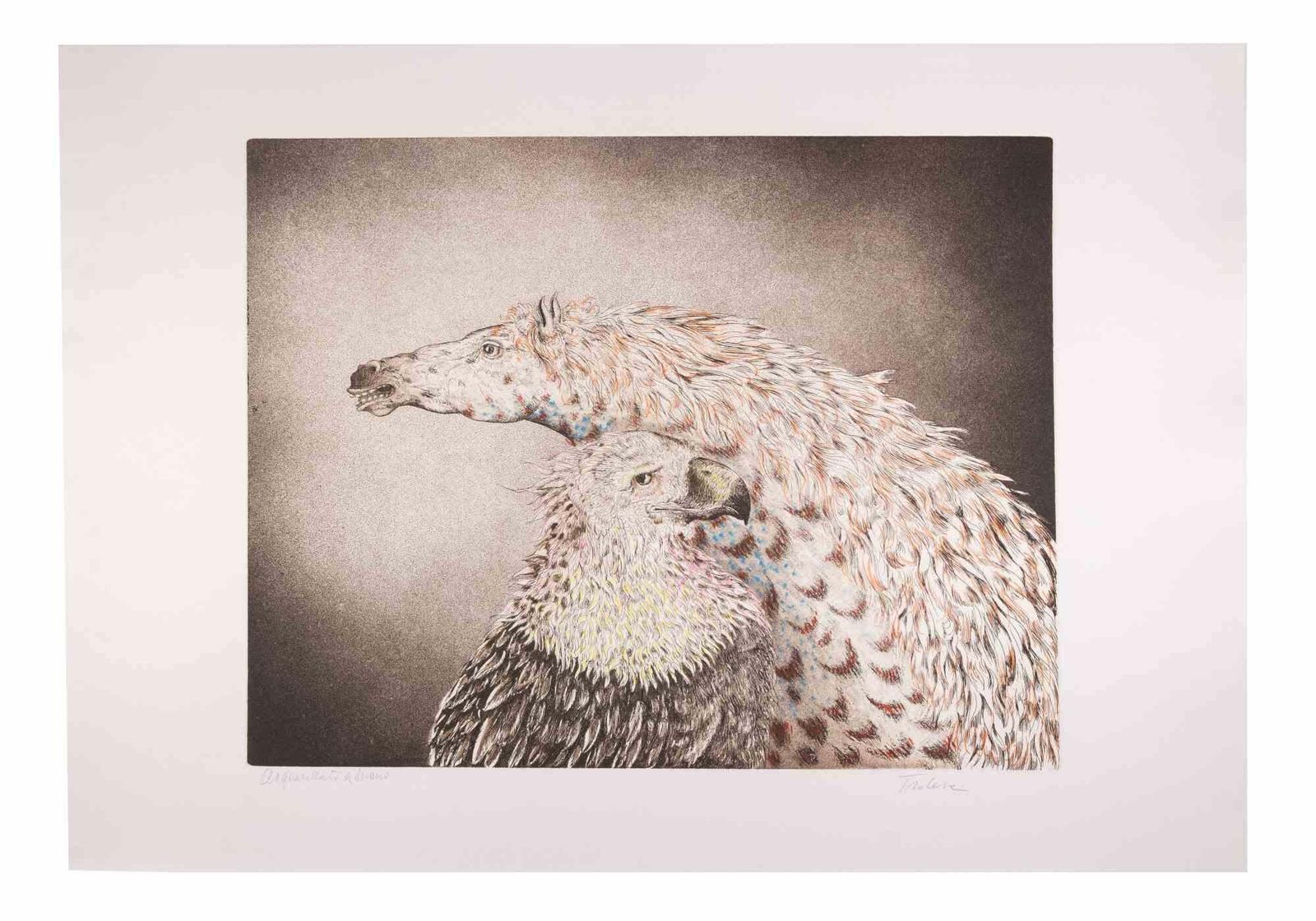 Benito Troleseeagle And Horse   Etching By Benito Trolese   1990s1990s photo furniture