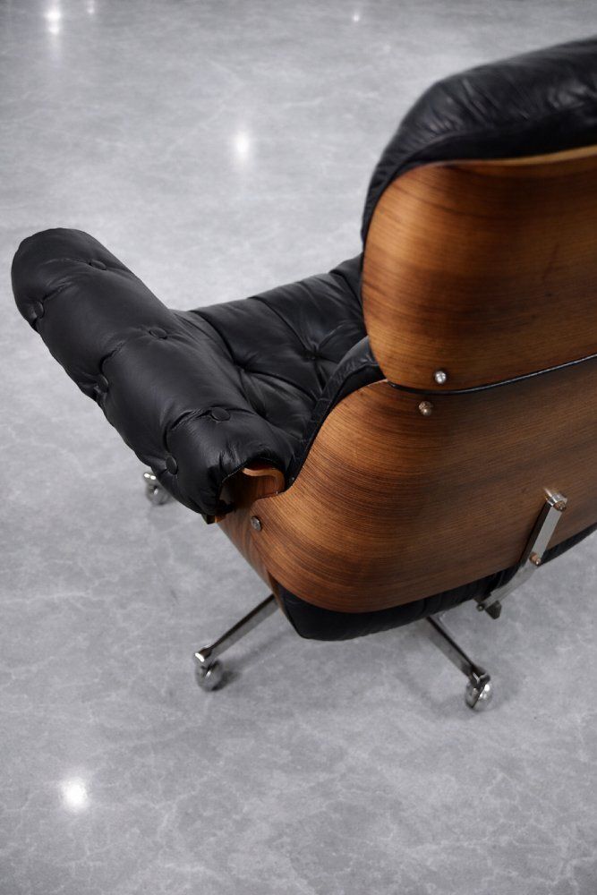 photo vintage Mid Century Modern Zwitserse Leren En Bentwood Loungestoel Van Martin Stoll Voor Giroflex, Jaren 1960