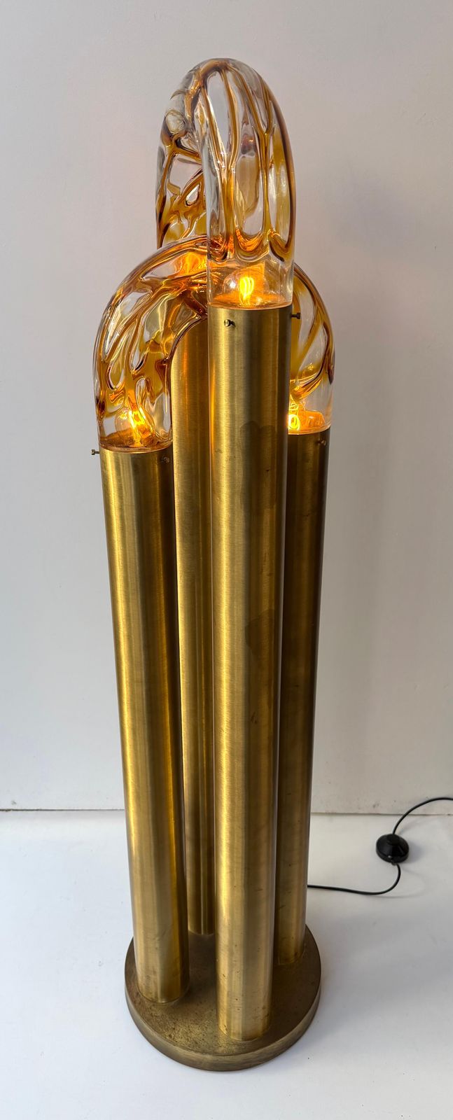 Brass Floor Lamp Murano Glass By Aldo Nason For Mazzega, Italy, 1970s photo furniture