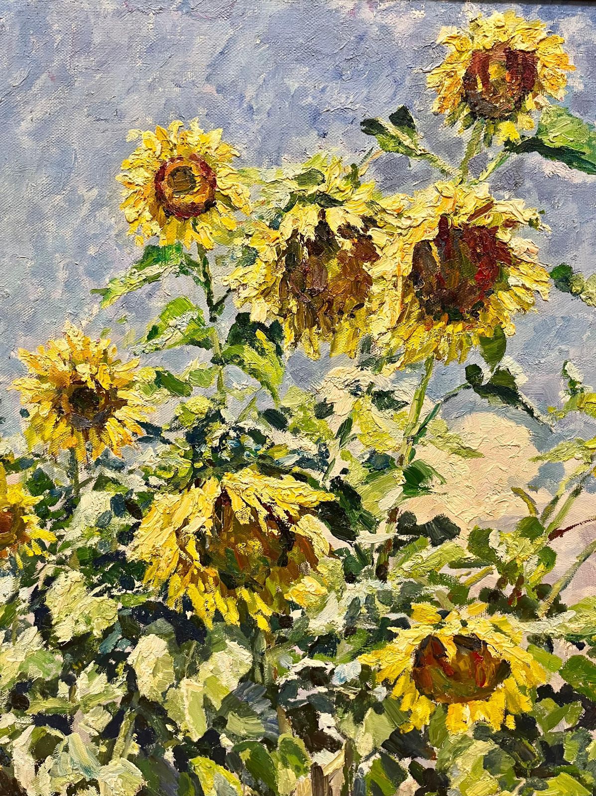 Georgij Moroz"Sunflowers"Summer, Yellow, Oil Cm. 115 X 1052006 photo furniture