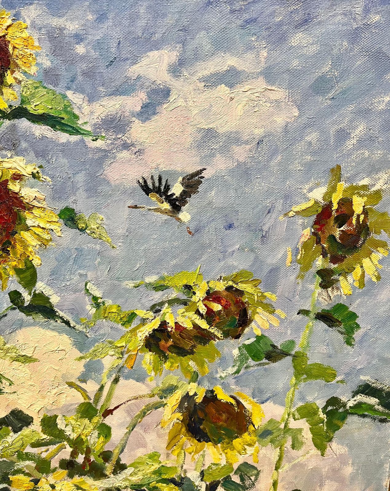 Georgij Moroz"Sunflowers"Summer, Yellow, Oil Cm. 115 X 1052006 photo for sale