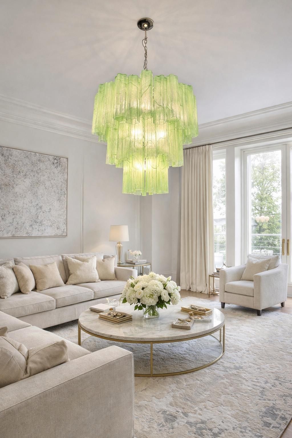 Pair Italian Chandeliers In Murano Glass photo 3843.0