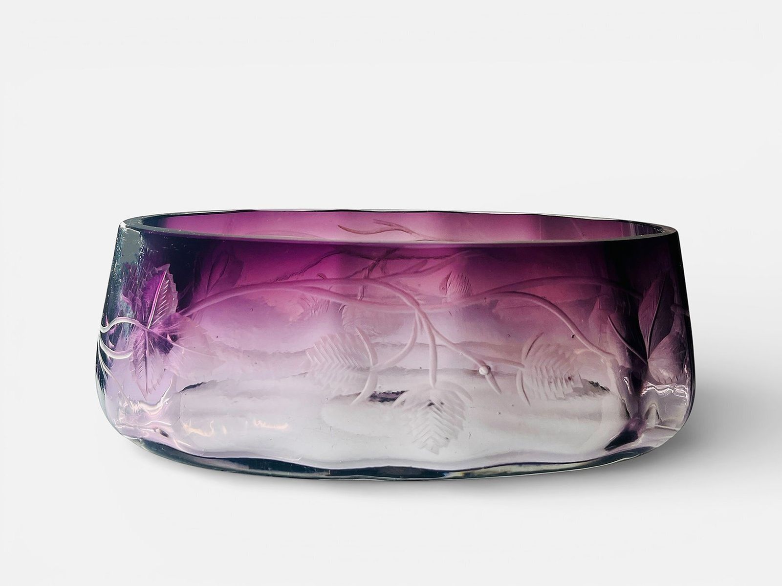 Art Nouveau Glass With Floral Cuts By Ludwig Moser, 1890s photo furniture